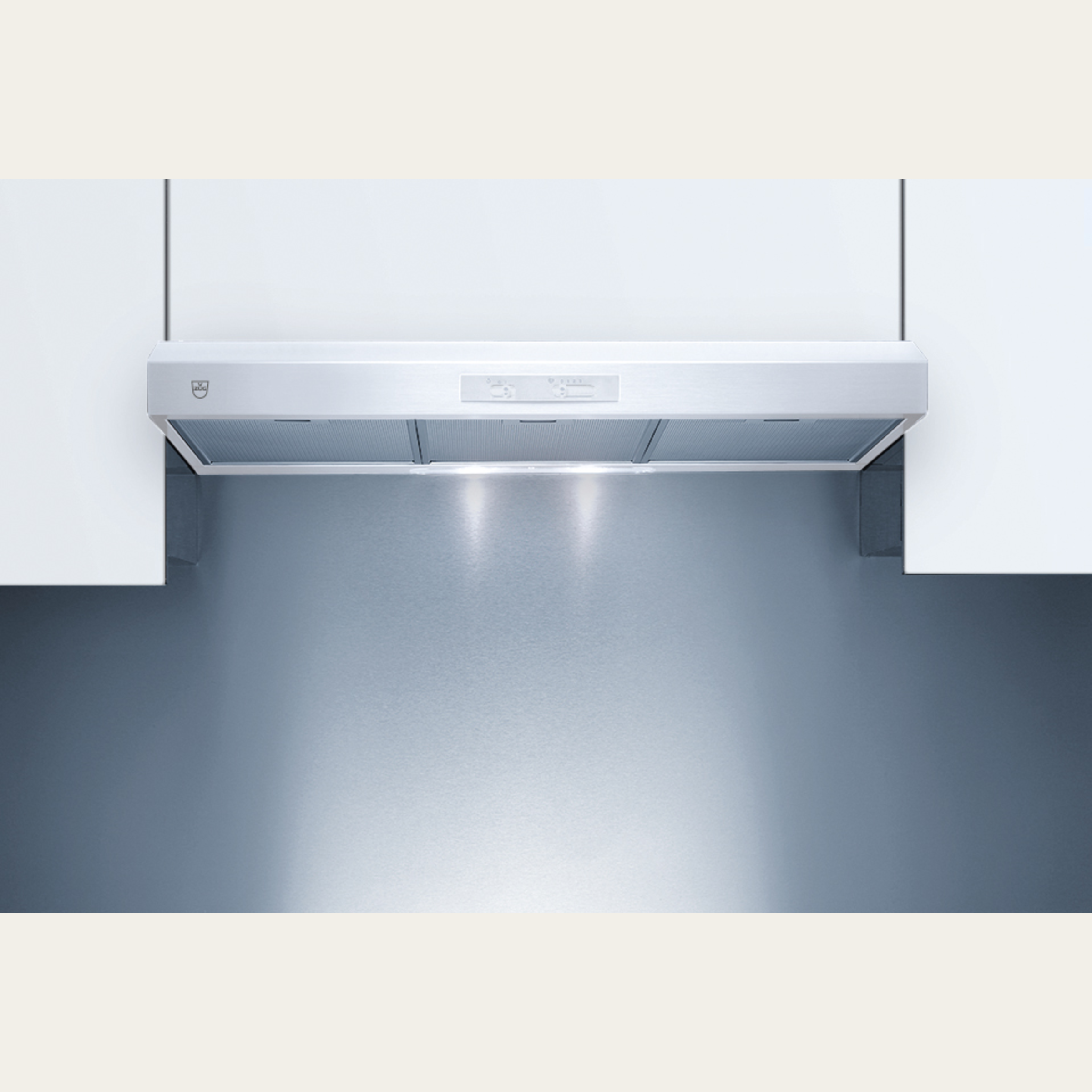 V-ZUG Dunstabzug, AiroClearEinbau V200, Breitennorm: 55.0 cm, Weiss, Abluft, Schiebeschalter, Einbau-Dunstabzug