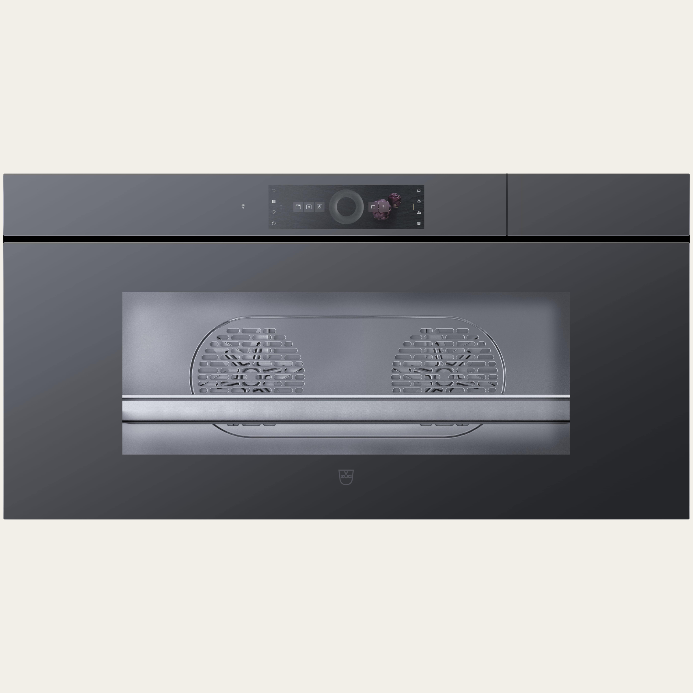 V-ZUG Steamer CombiSteamer V6000 45L Grand, Breitennorm: 90 cm, Höhennorm: 45 cm, Spiegelglas schwarz, Grifflos, Touchscreen mit CircleSlider, V-ZUG-Home