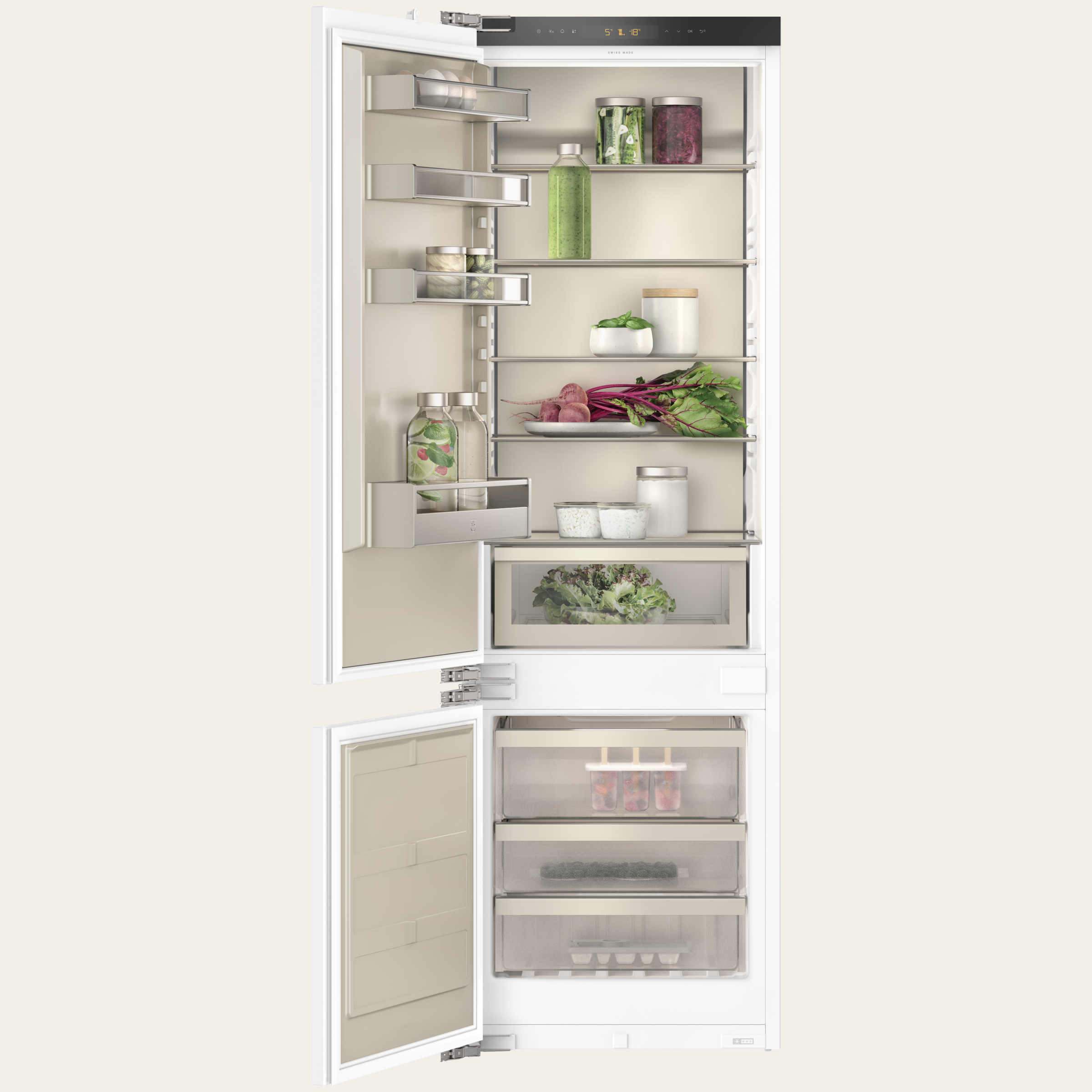 V-ZUG Kühl-/Gefriergerät CombiCooler V6000 178NI , Breitennorm: 55 cm, Höhennorm: 177.8 cm, Vollintegrierbar, Türanschlag: links, Energieeffizienzklasse: C, TouchControl, NoFrost