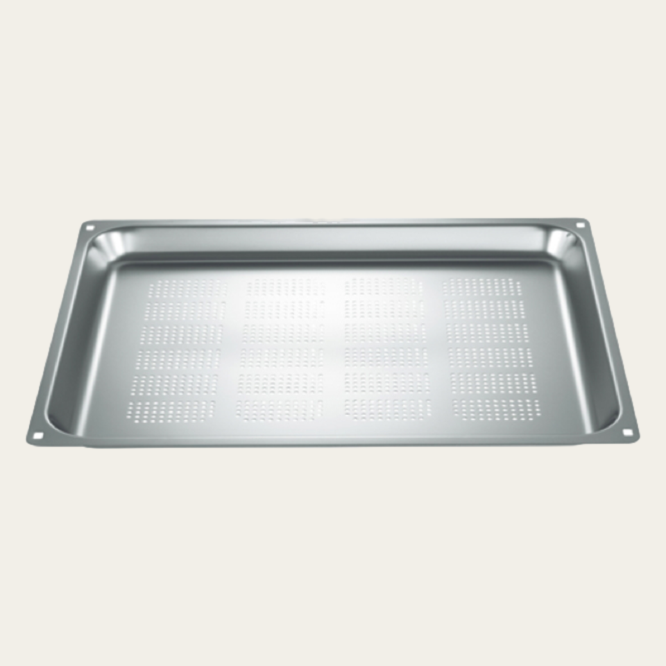 Perforated cooking tray, 430 x 370 x 25mm