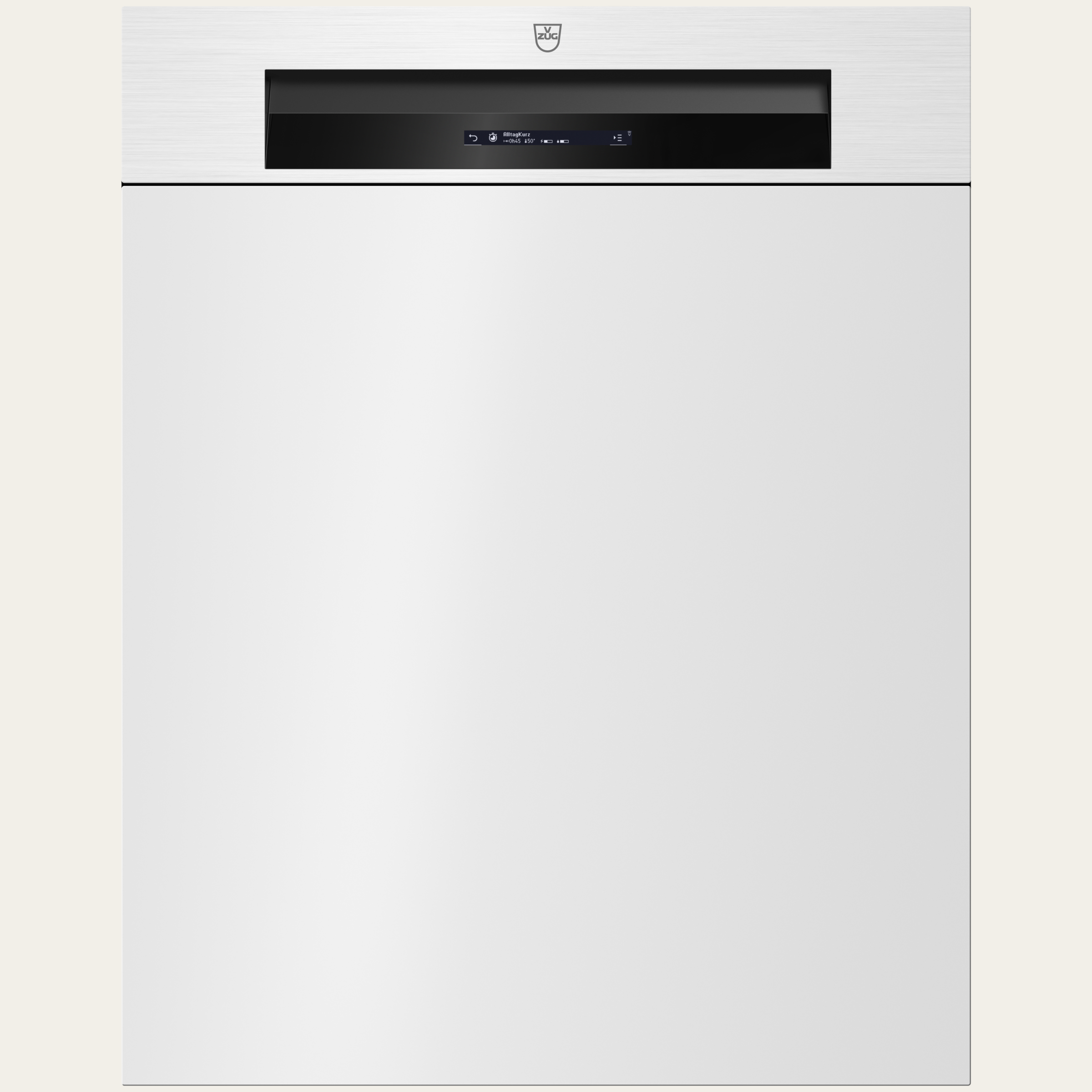 V-ZUG Dishwasher AdoraDish V4000 I, Standard width: 60 cm, White, Handle: Recessed handle, V-ZUG-Home, LCD