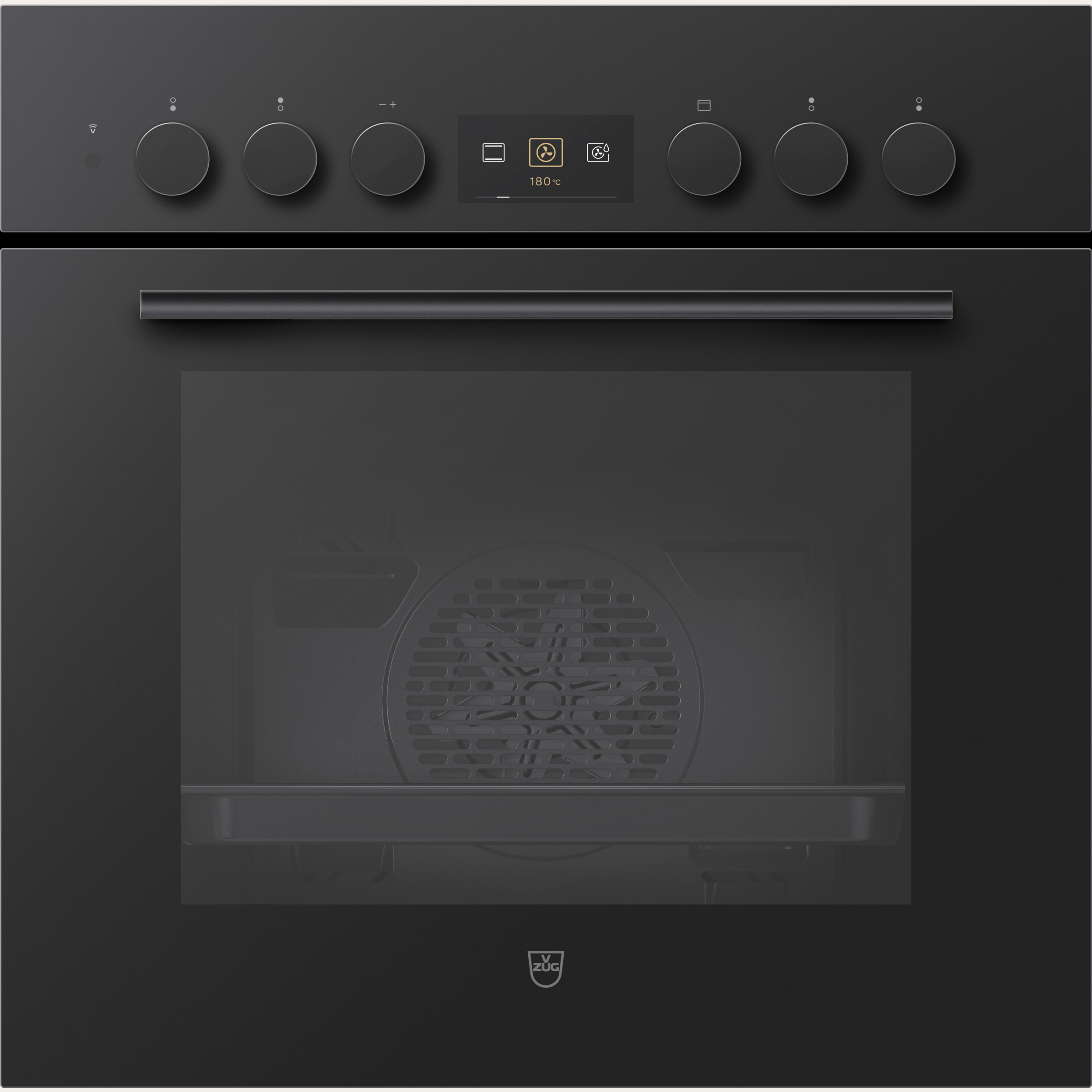 V-ZUG Cucina Combair V600 6UH, Standard di larghezza: 60 cm, Norma per l'altezza: 60 cm, Vetro Nero, Maniglia: Nero, interruttore girevole, V-ZUG-Home, TopClean, Numero di zone di cottura utilizzabili: 4, 400V