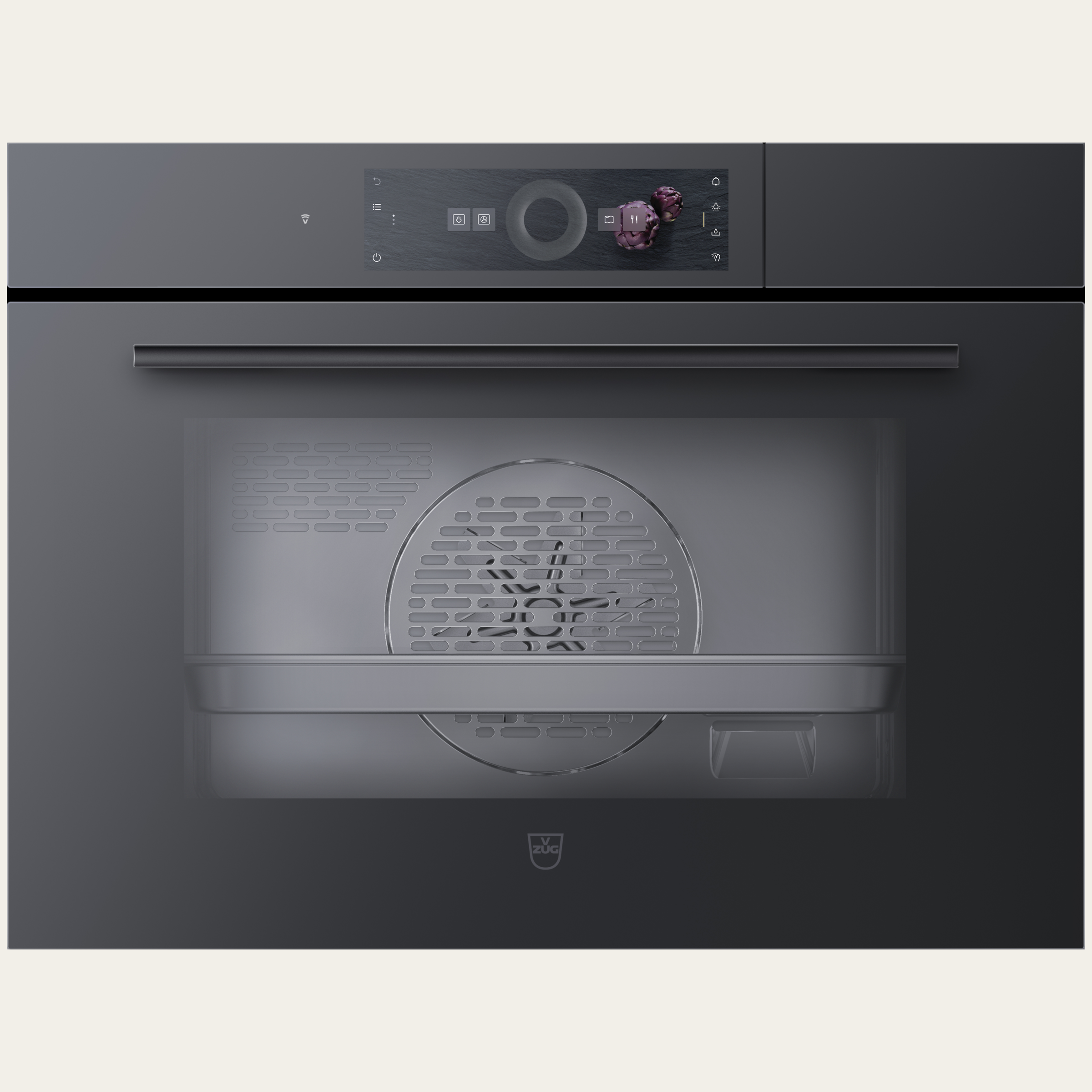 V-ZUG Steam cooker CombiSteamer V6000 45, Standard width: 60 cm, Standard height: 45 cm, Black mirror glass, Touchscreen with Circleslider, V-ZUG-Home