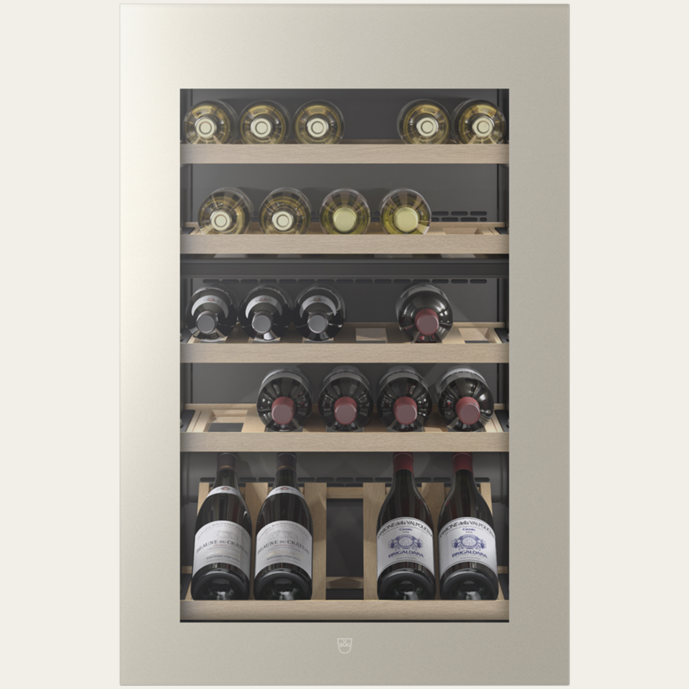 V-ZUG Kühl-/Gefriergerät WineCooler V4000 90, Breitennorm: 60 cm, Höhennorm: 90.6 cm, Spiegelglas Pearl, Türanschlag: links, Energieeffizienzklasse: D, TouchControl