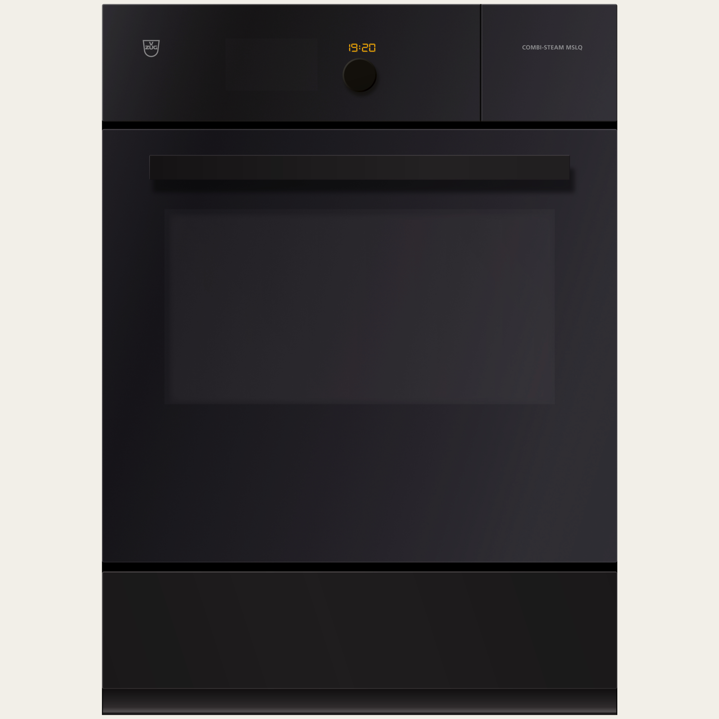V-ZUG Steamer Combi-Steam MSLQ, Breitennorm: 55 cm, Höhennorm: 76.2 cm, Spiegelglas Schwarz, Griff: Designgriff Nero, TouchControl und Einstellknopf, V-ZUG-Home, Mikrowelle, Geräteschublade beheizbar
