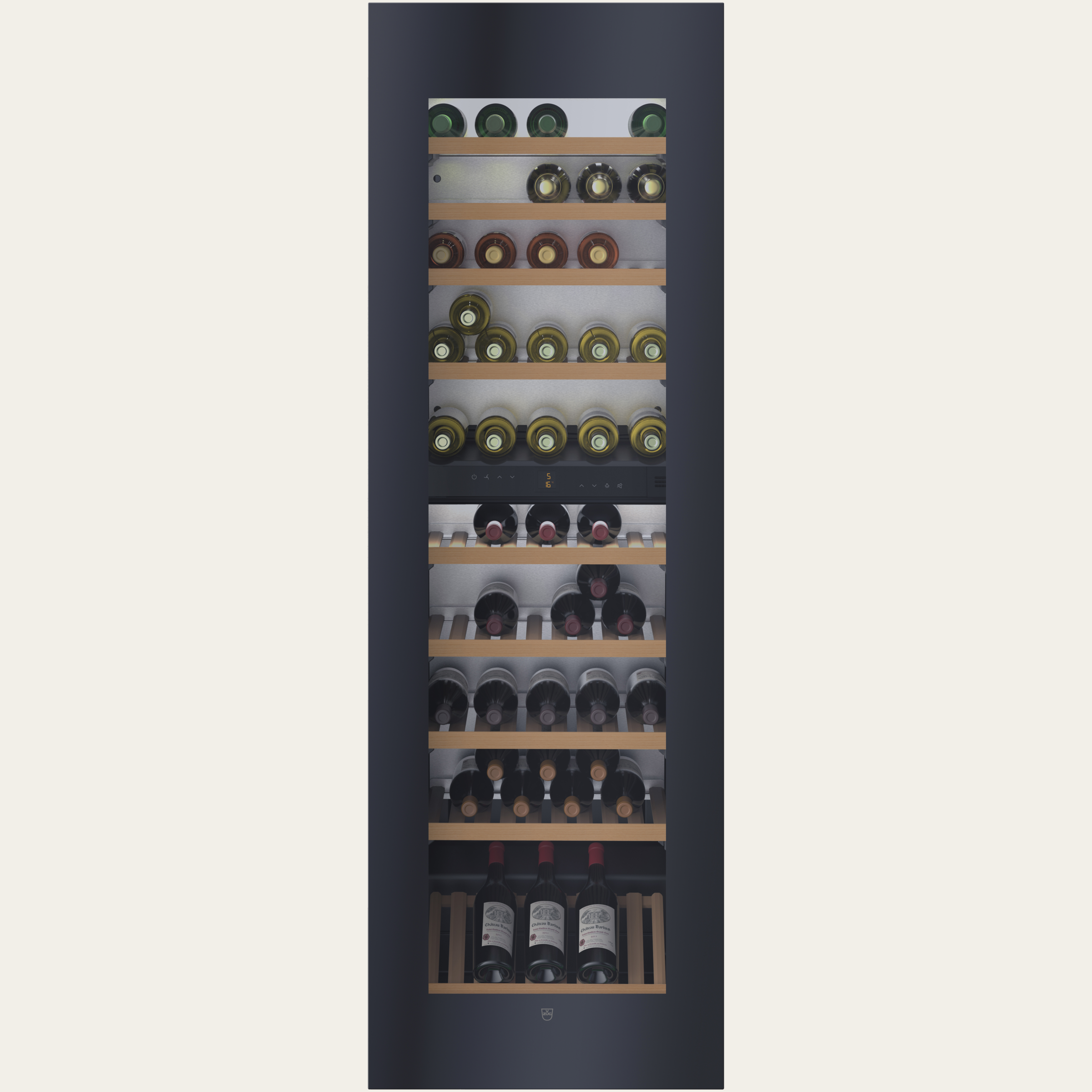 V-ZUG Kühlgerät WineCooler V6000, Breitennorm: 60.0 cm, Höhennorm: 177.8 cm, Spiegelglas schwarz,Türanschlag: rechts, Energieeffizienzklasse: A,TouchControl