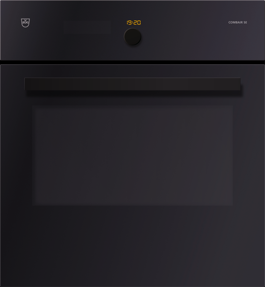 V-ZUG Oven Combair SE, Standard width: 55, Standard height: 60.0, Black glass, Handle: Black designer handle, TouchControl and adjusting knob, TopClean
