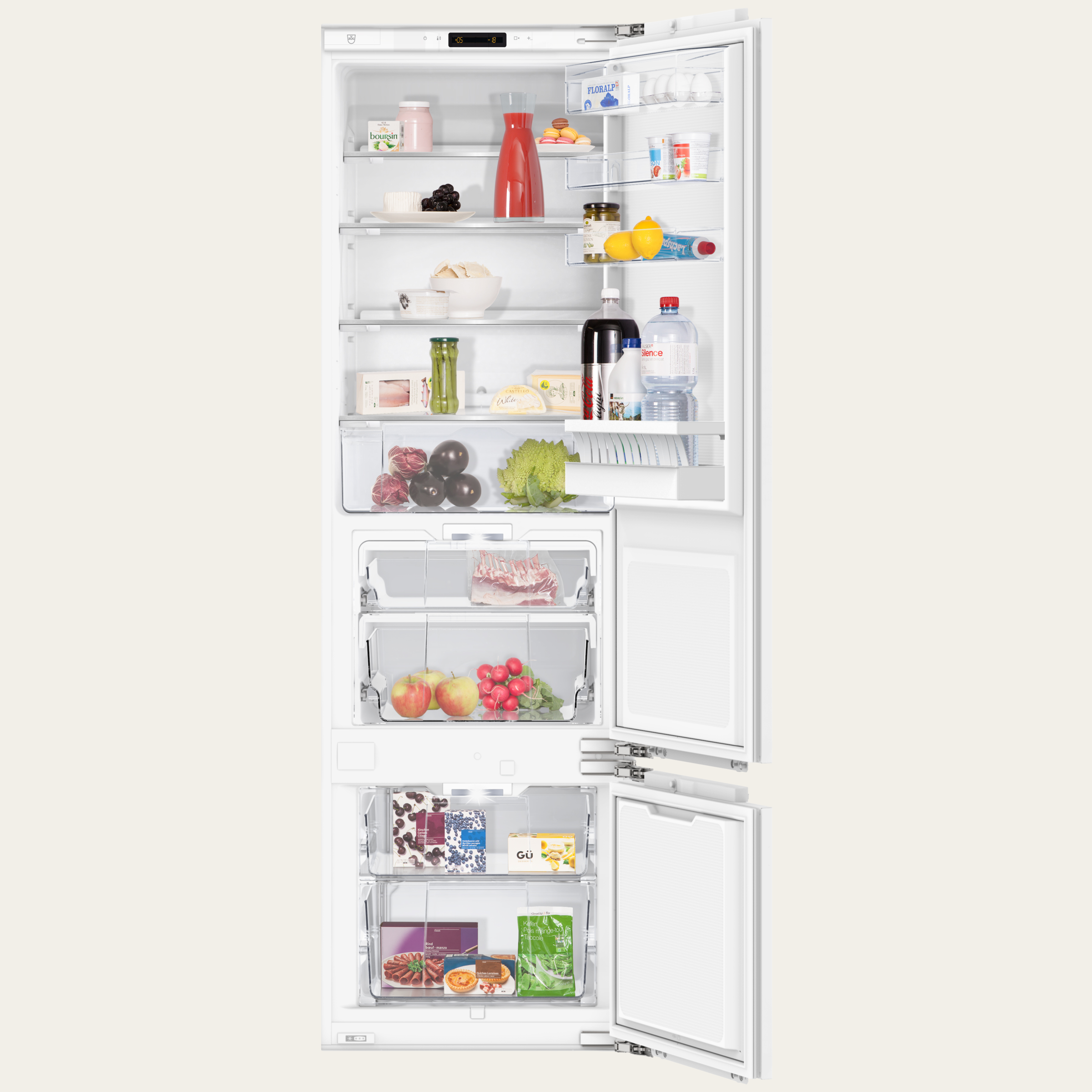 V-ZUG Kühl-/Gefriergerät, Cooltronic eco, Breitennorm: 60 cm, Höhennorm: 177.8 cm, Vollintegrierbar, Türanschlag: links, TouchControl, Kellerfach, NoFrost, FreshControl-Zone