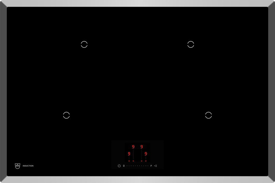 V-ZUG Piano di cottura Induzione GK46TIMASC, cornice cromata Chrom, BlackDesign