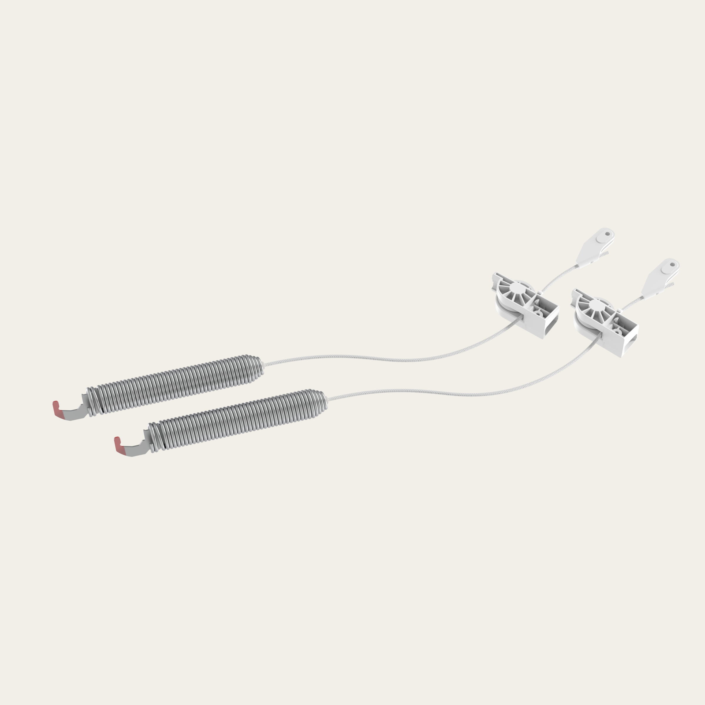 Set of reinforced springs for heavy decorative fronts - red