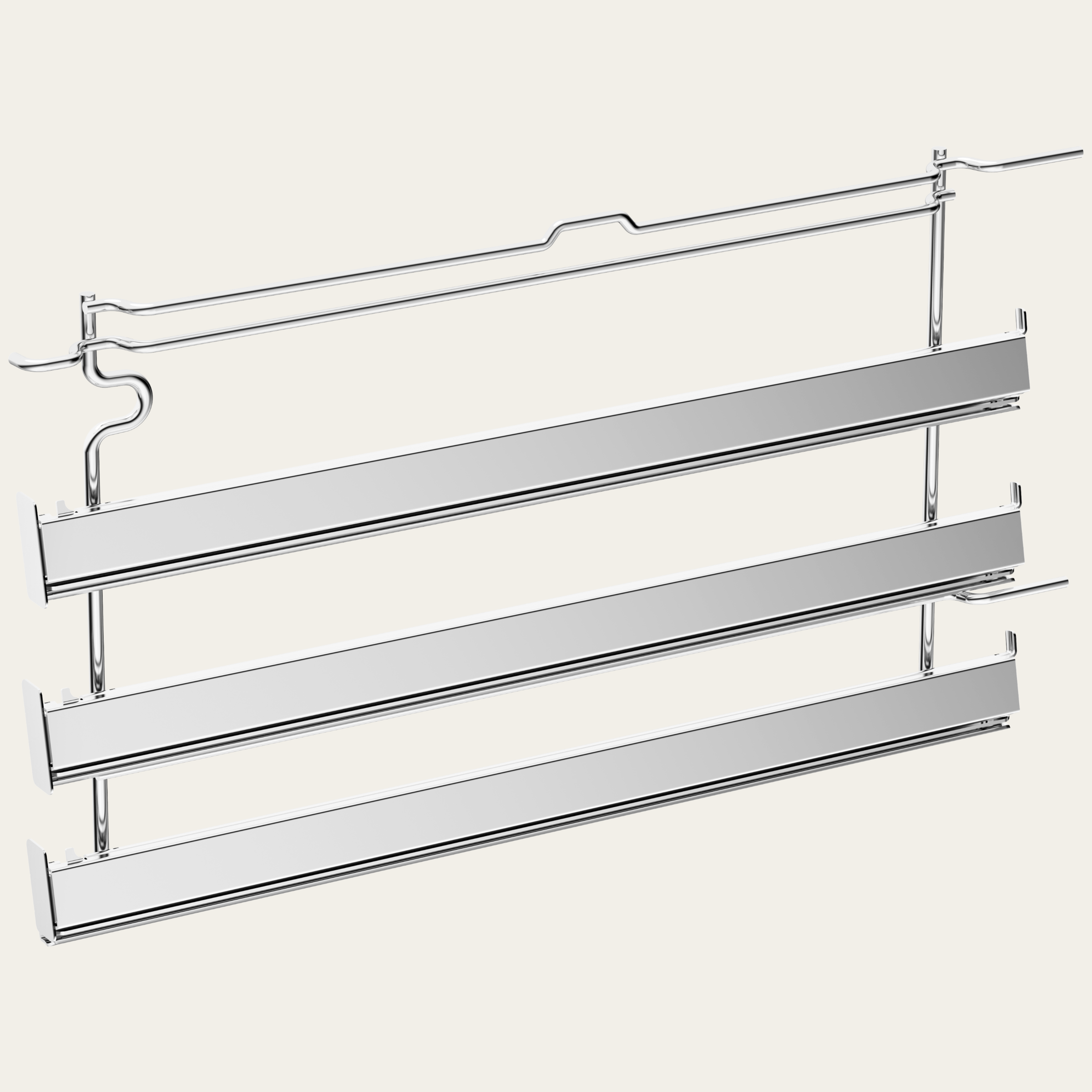 Fully extending runner, 3 levels, for appliance height 45 cm