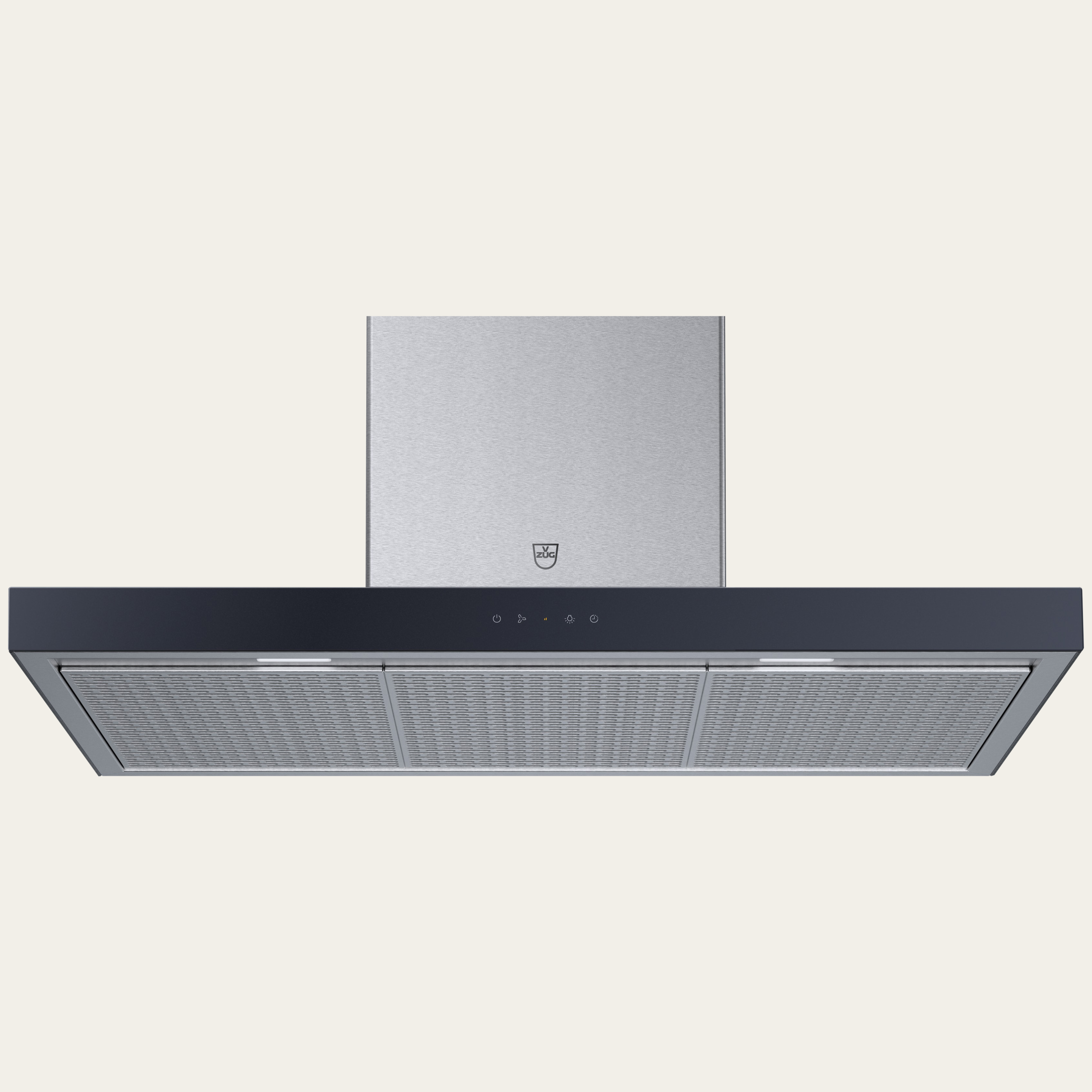 V-ZUG Range hood, AiroClearWall V6000, Standard width: 90.0 cm, Black glass, OptiLink, Energy efficiency rating: A+, Extracted air, TouchControl, Wall hood