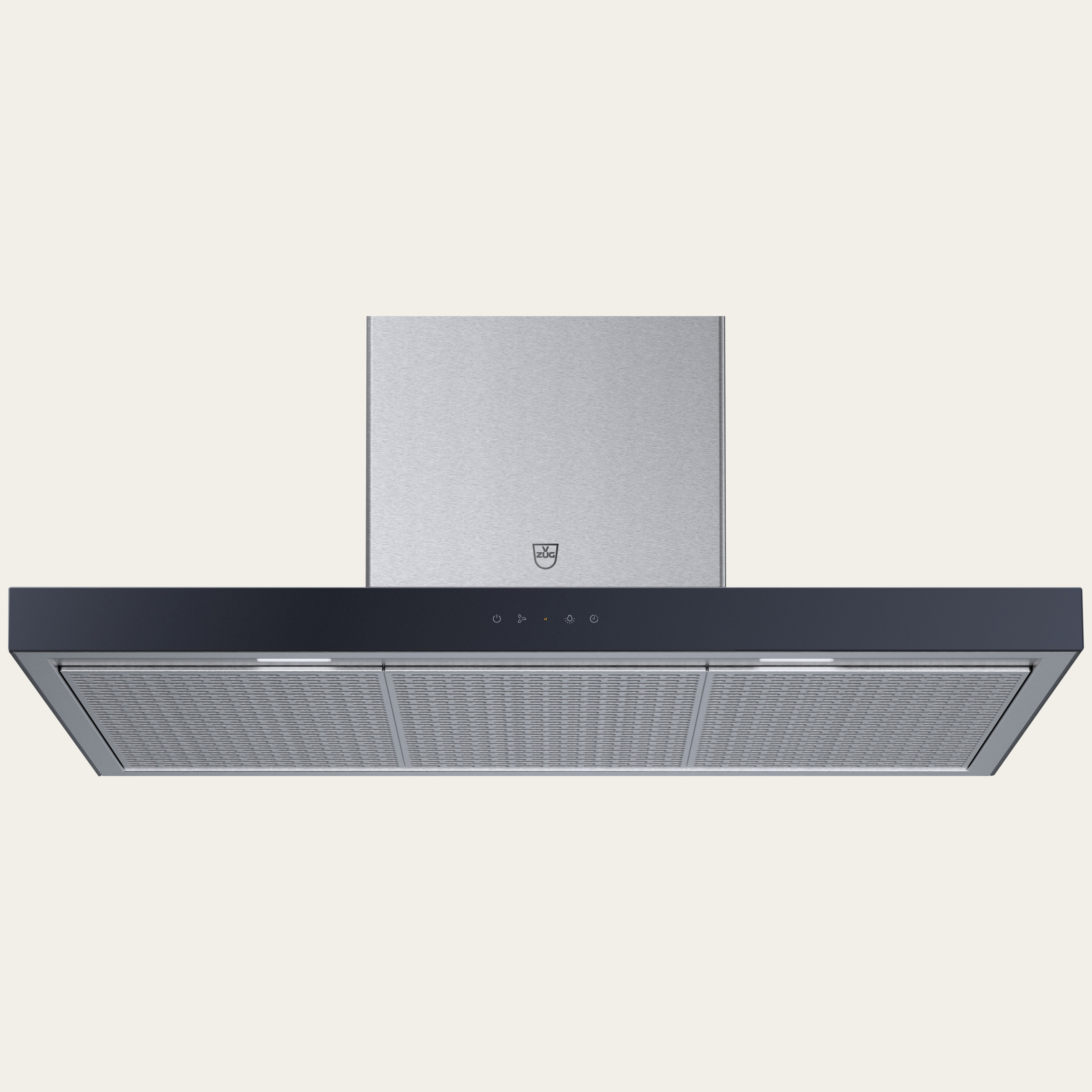 V-ZUG Range hood, AiroClearWall V6000, Standard width: 90.0 cm, Black glass, OptiLink, Energy efficiency rating: A+, recirculation air, TouchControl, Wall hood