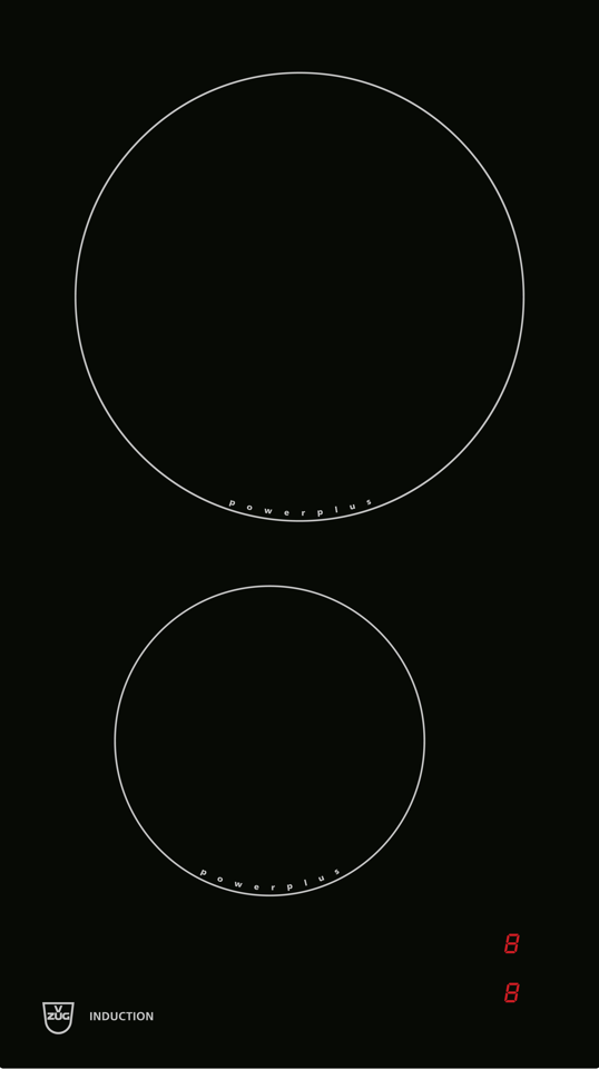 V-ZUG Plan de cuisson Induction GK26IDF, encastrement à fleur, BlackDesign