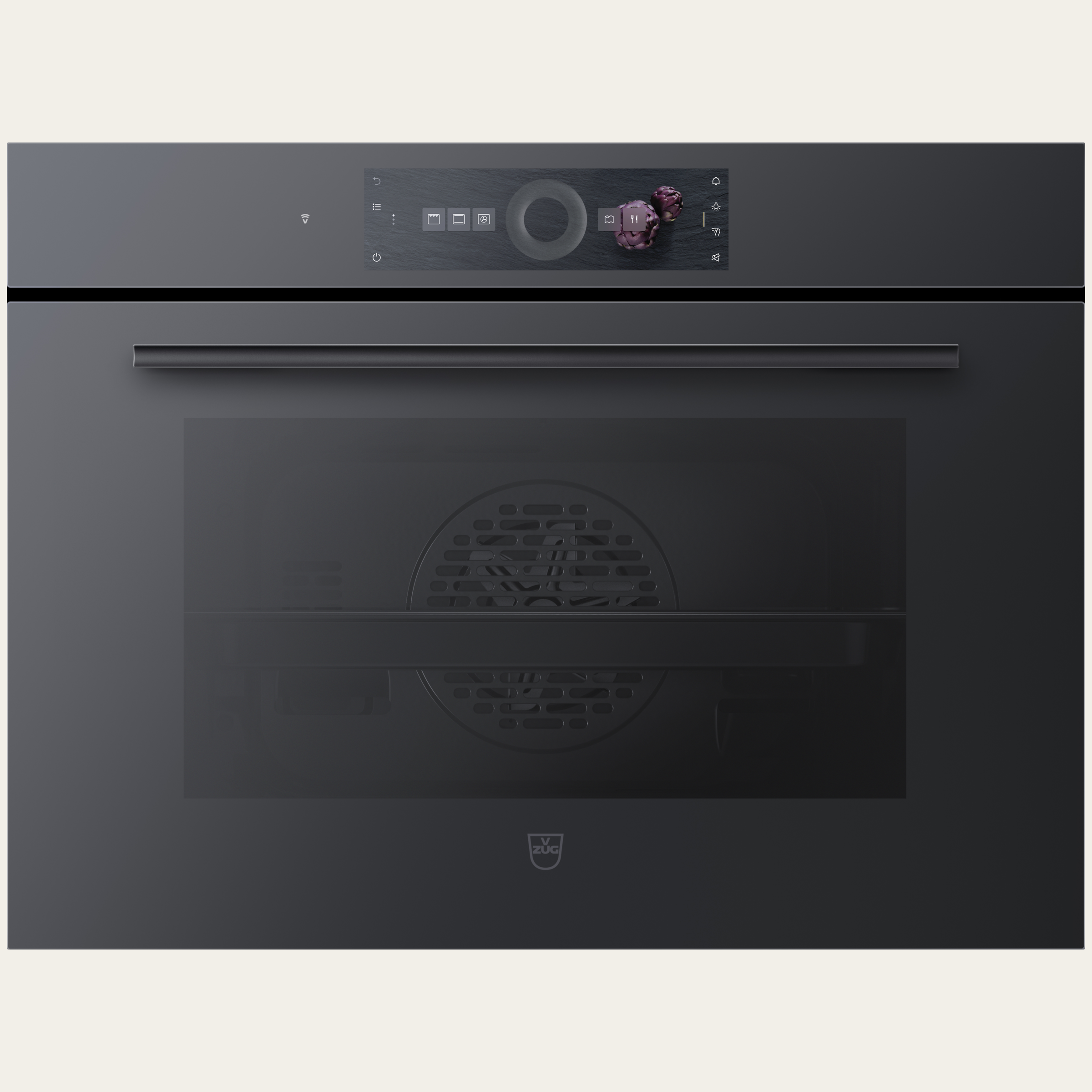 V-ZUG Oven Combair V6000 45, Standard width: 60 cm, Standard height: 45 cm, Black mirror glass, Touchscreen with CircleSlider, V-ZUG-Home, TopClean