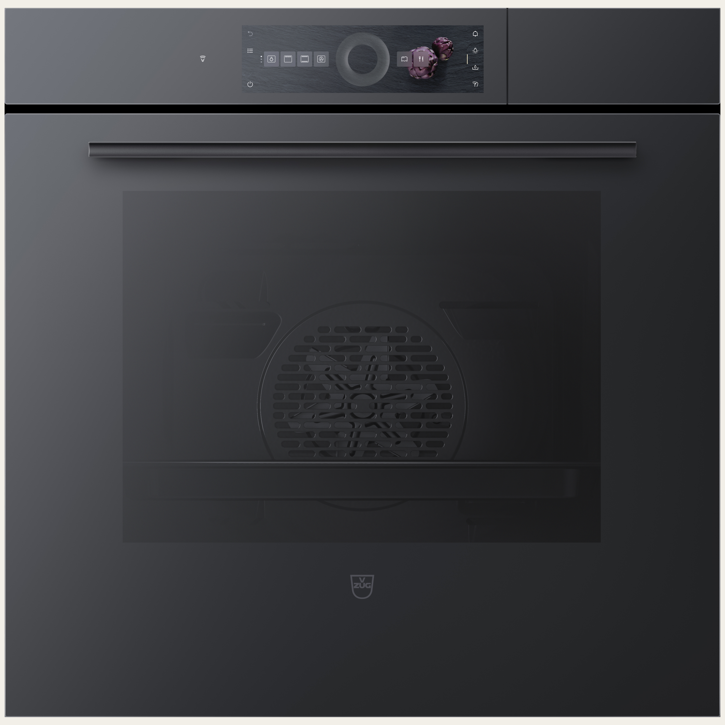 V-ZUG Stoomoven CombairSteamer V6000 60, Breedte: 60 cm, Hoogte: 60 cm, Spiegelglas zwart, Aanraakscherm met CircleSlider-bediening, V-ZUG-Home