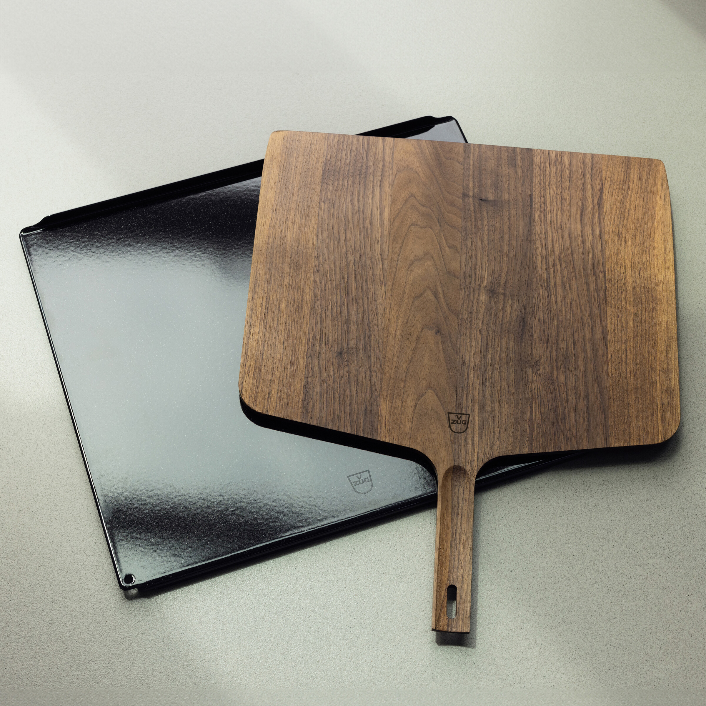 Set per pizza con pala di noce