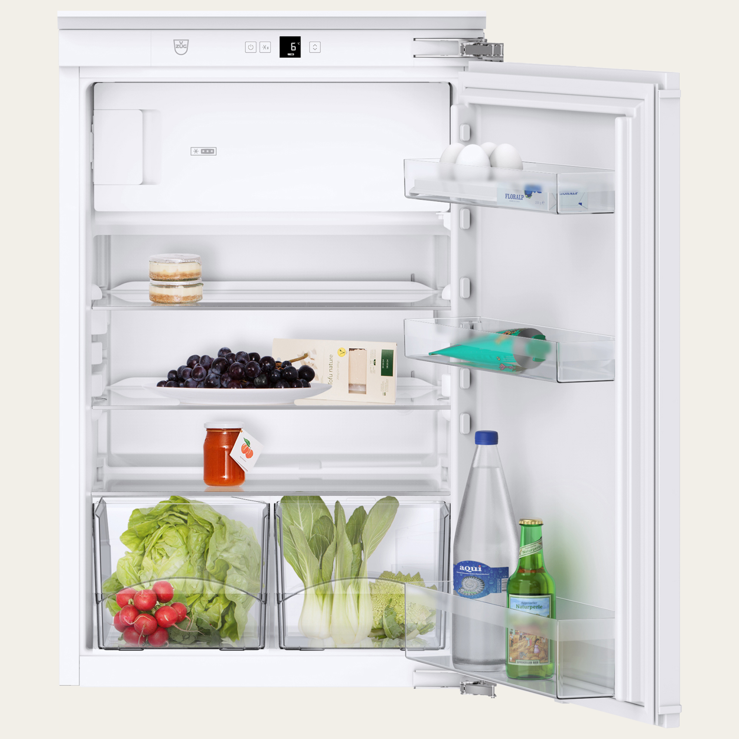 V-ZUG Kühl-/Gefriergerät Ideal 60i, Breitennorm: 60 cm, Höhennorm: 88.9 cm, Vollintegrierbar, Türanschlag: rechts, Energieeffizienzklasse: F, Tipptasten