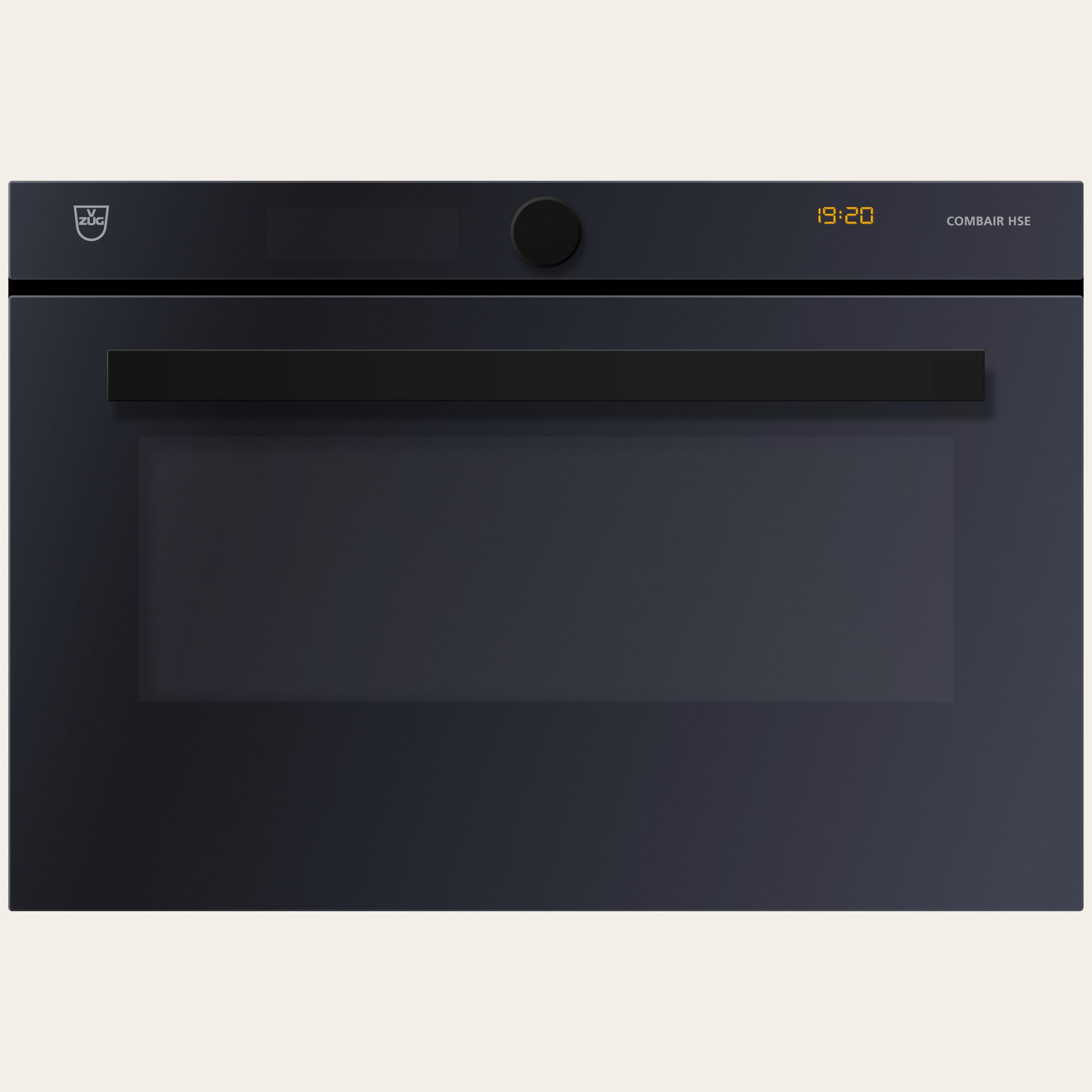 V-ZUG Oven Combair HSE 60, Standard width: 60 cm, Standard height: 38.1 cm, Black mirror glass, Handle: Nero design handle, TouchControl and adjusting knob, TopClean