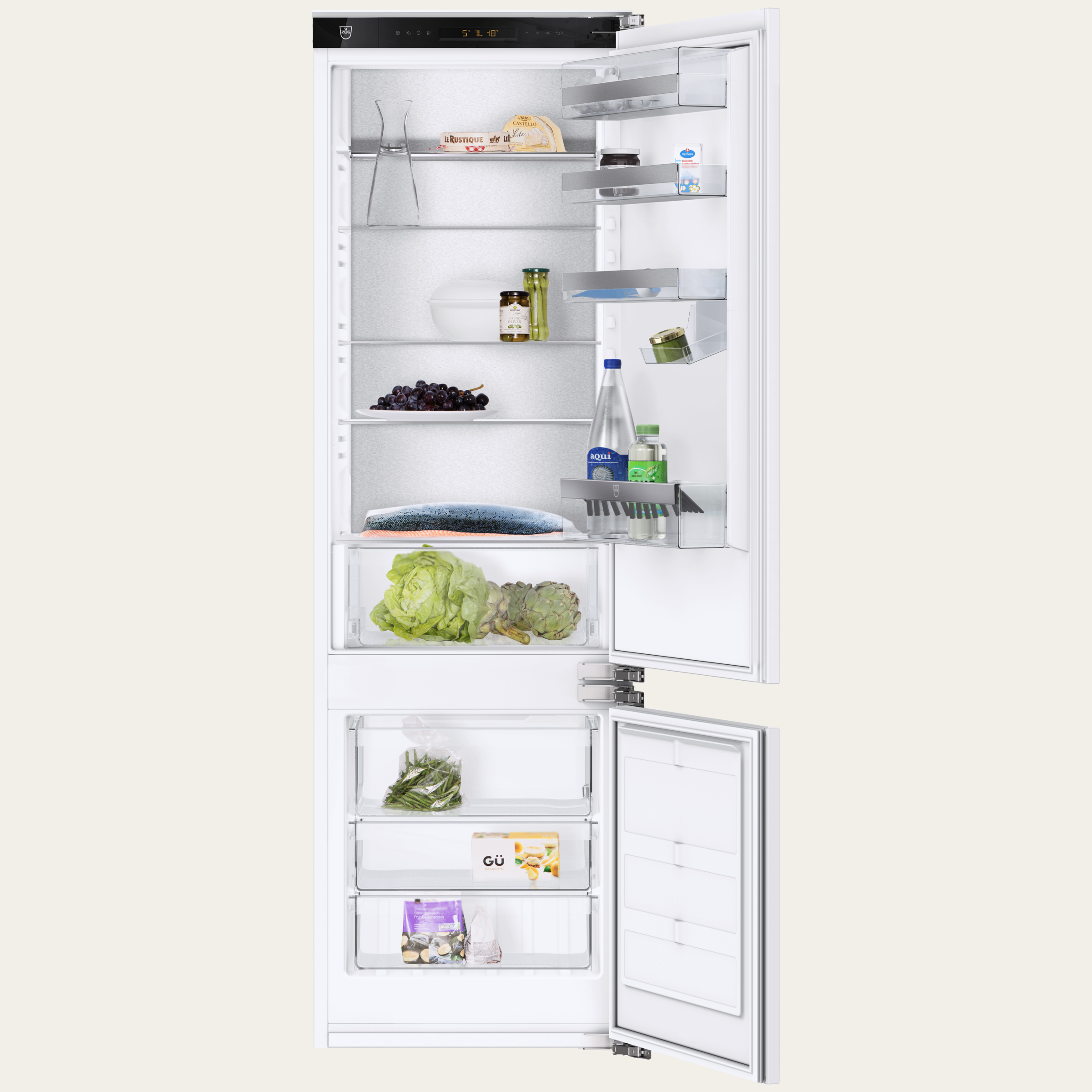 V-ZUG Refrigerators, CombiCooler V4000 178NI, Standard width: 60 cm, Standard height: 177.8 cm, Fully integratable, Door hinge: Right, TouchControl, Bottom box, NoFrost, Fresh control zone