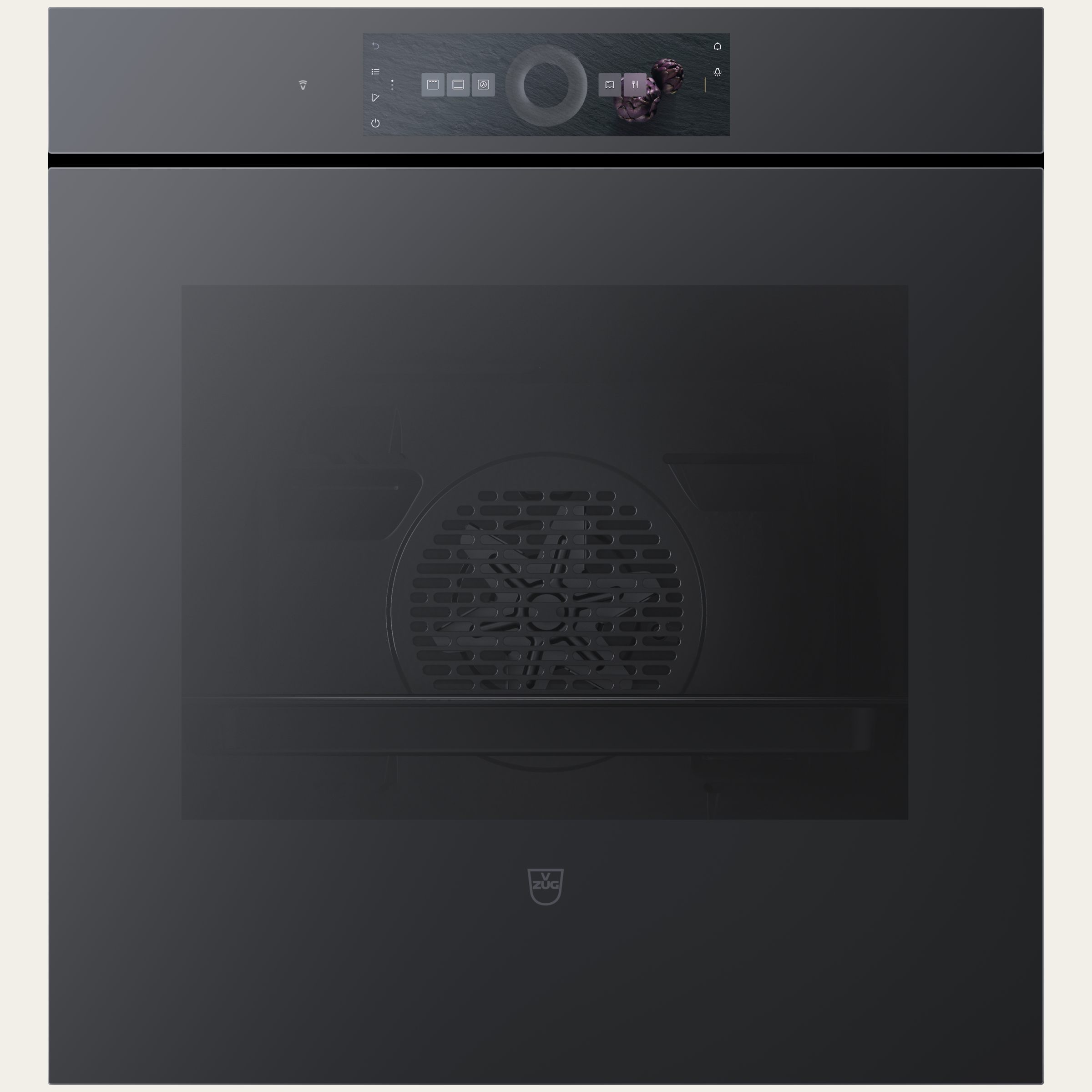 V-ZUG Backofen Combair V6000 60C, Breitennorm: 55 cm, Höhennorm: 60 cm, Spiegelglas Schwarz, Griff: Grifflos, Touchscreen mit CircleSlider, V-ZUG-Home, TopClean