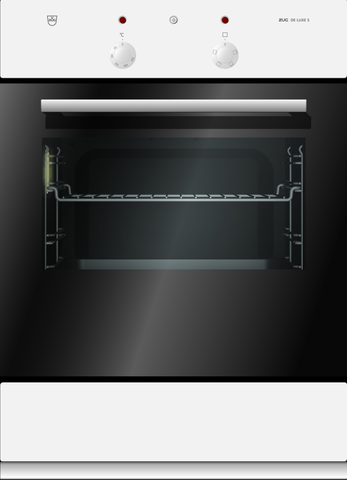 V-ZUG Backofen De Luxe S, Breite 55 cm, Design Weiss, Designgriff Weiss, 400V, Geräteschublade, katalytische Selbstreinigung