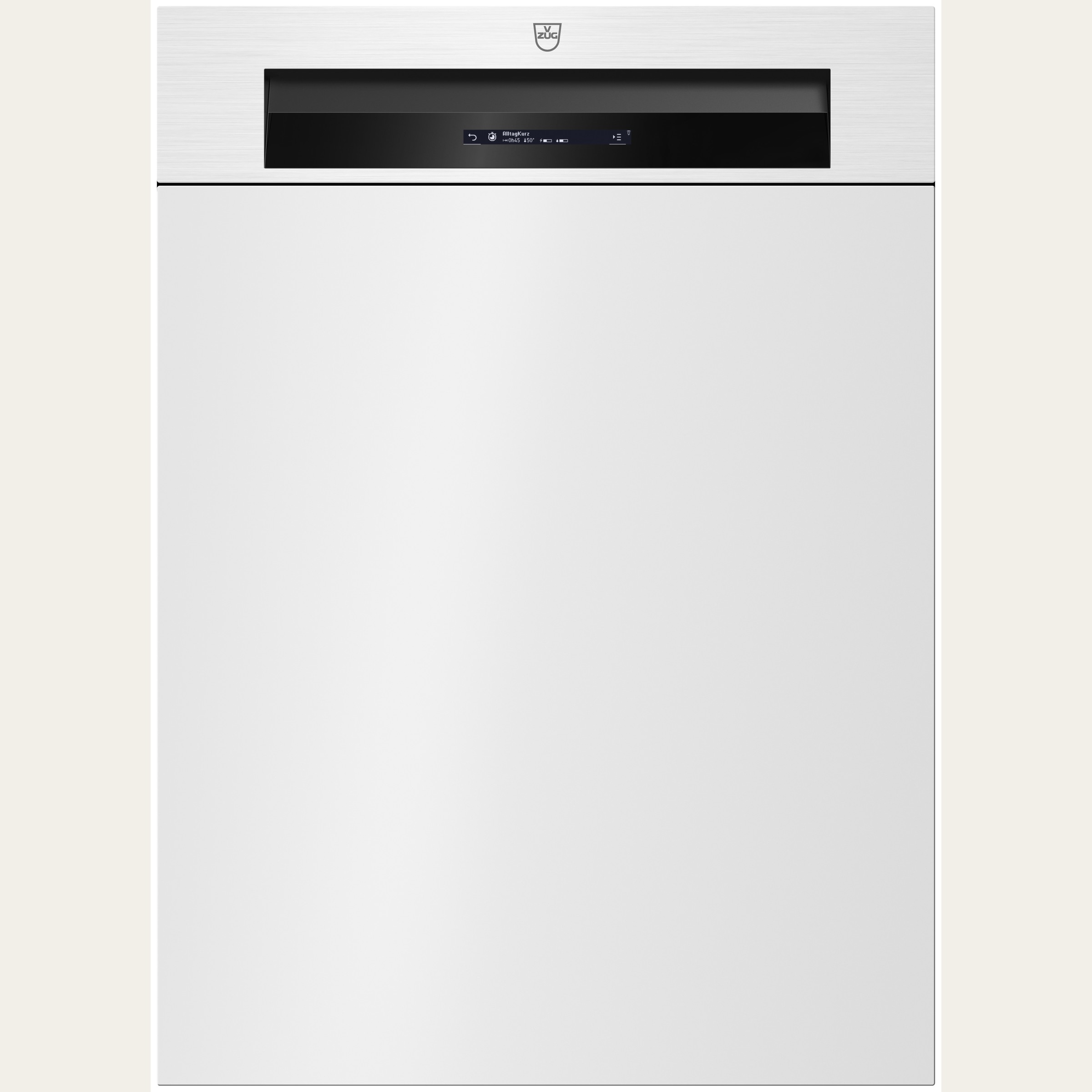 V-ZUG Lave-vaisselle AdoraVaisselle V2000 IC, Norme largeur: 55 cm, Blanc, Poignée: Cuvette de poignée, V-ZUG-Home, Tôle coulissante, Ecran LCD