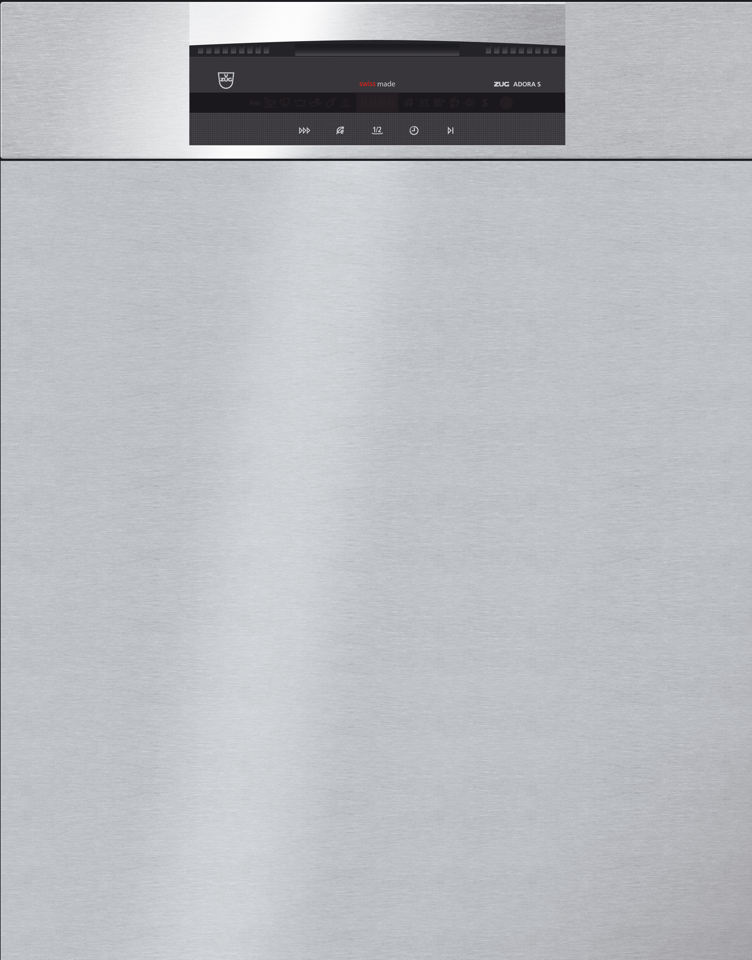 V-ZUG dishwasher Adora S, Design Stainless Steel, handle Stainless Steel, extra height