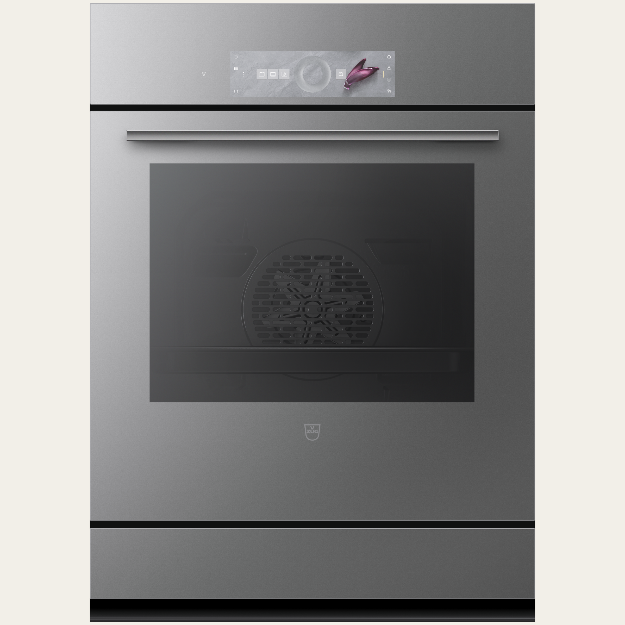 V-ZUG Four Combair V2000 7UC, Norme largeur: 55 cm, Norme de hauteur: 76.2 cm, Miroir Platinum, Encastrement dans le meuble inférieur, Écran tactile avec CircleSlider, V-ZUG-Home, TopClean, Tiroir chauffant de l’appareil