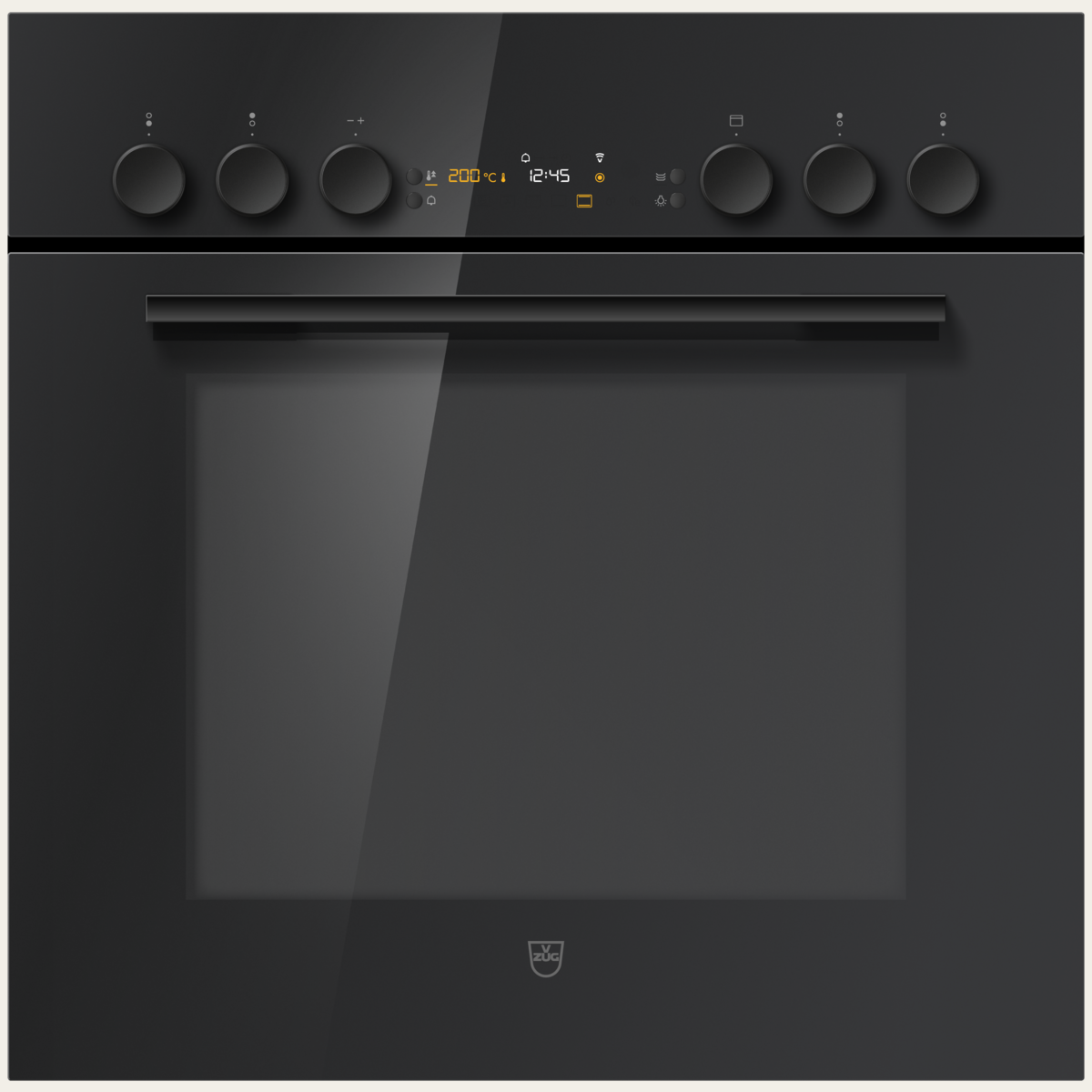 V-ZUG Cooker Combair V600 6UH, Standard width: 60 cm, Standard height: 60 cm, Nero with glass, Handle: Nero, dial, V-ZUG-Home, TopClean, Number of controllable cooking zones: 4