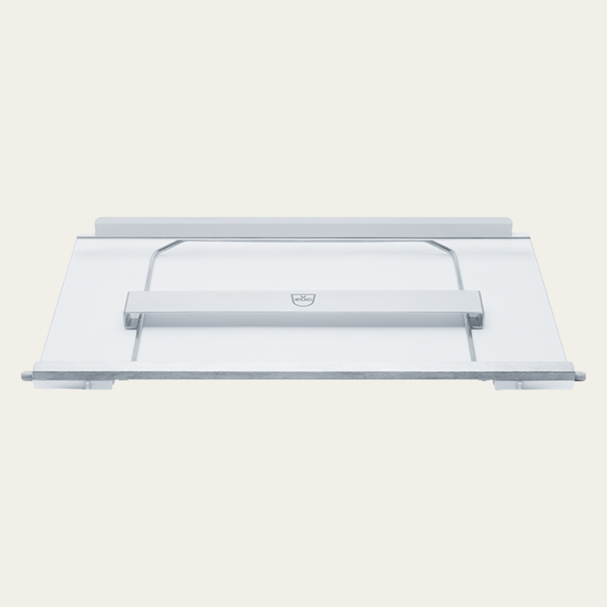 Glass shelf with holder, edge protection stainless steel