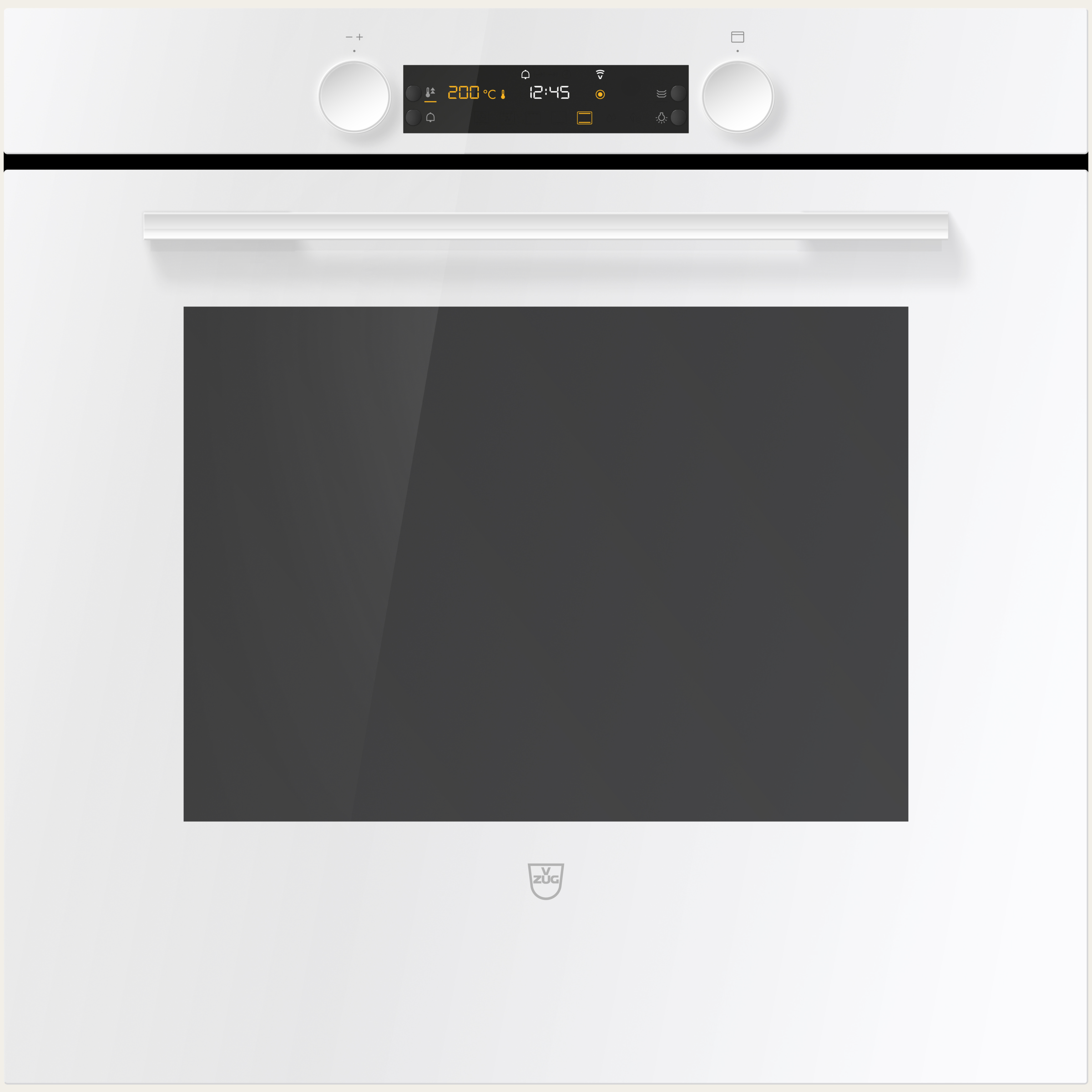 V-ZUG Backofen Combair V600 60, Breitennorm: 60 cm, Höhennorm: 60 cm, Glas Weiss, Griff: Weiss, Drehschalter, V-ZUG-Home