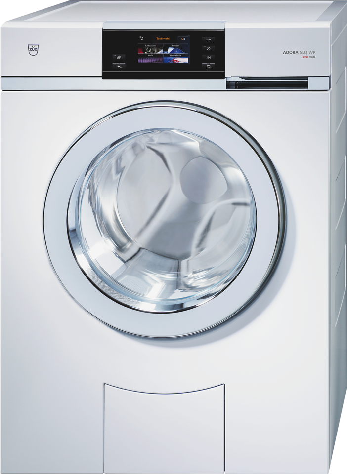 V-ZUG Warmtepomp-Wasmachine Adora SLQ WP, Chrome, 8 kg, linkse scharnier, 230V, A+++