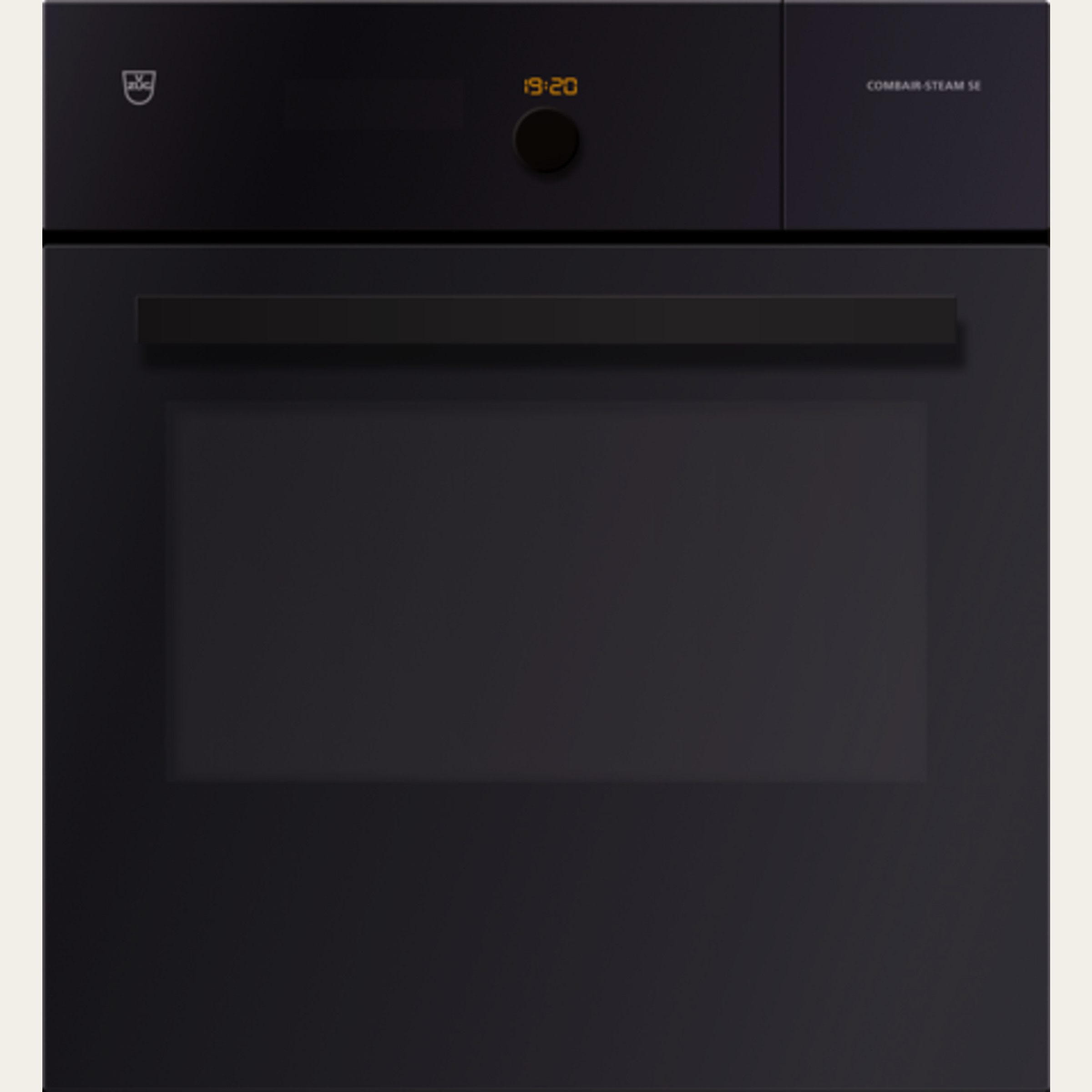 V-ZUG Steamer Combair-Steam SE 60, Standard width: 60, Standard height:60.0, Black glass, Handle: Black designer handle, TouchControl and adjusting knob