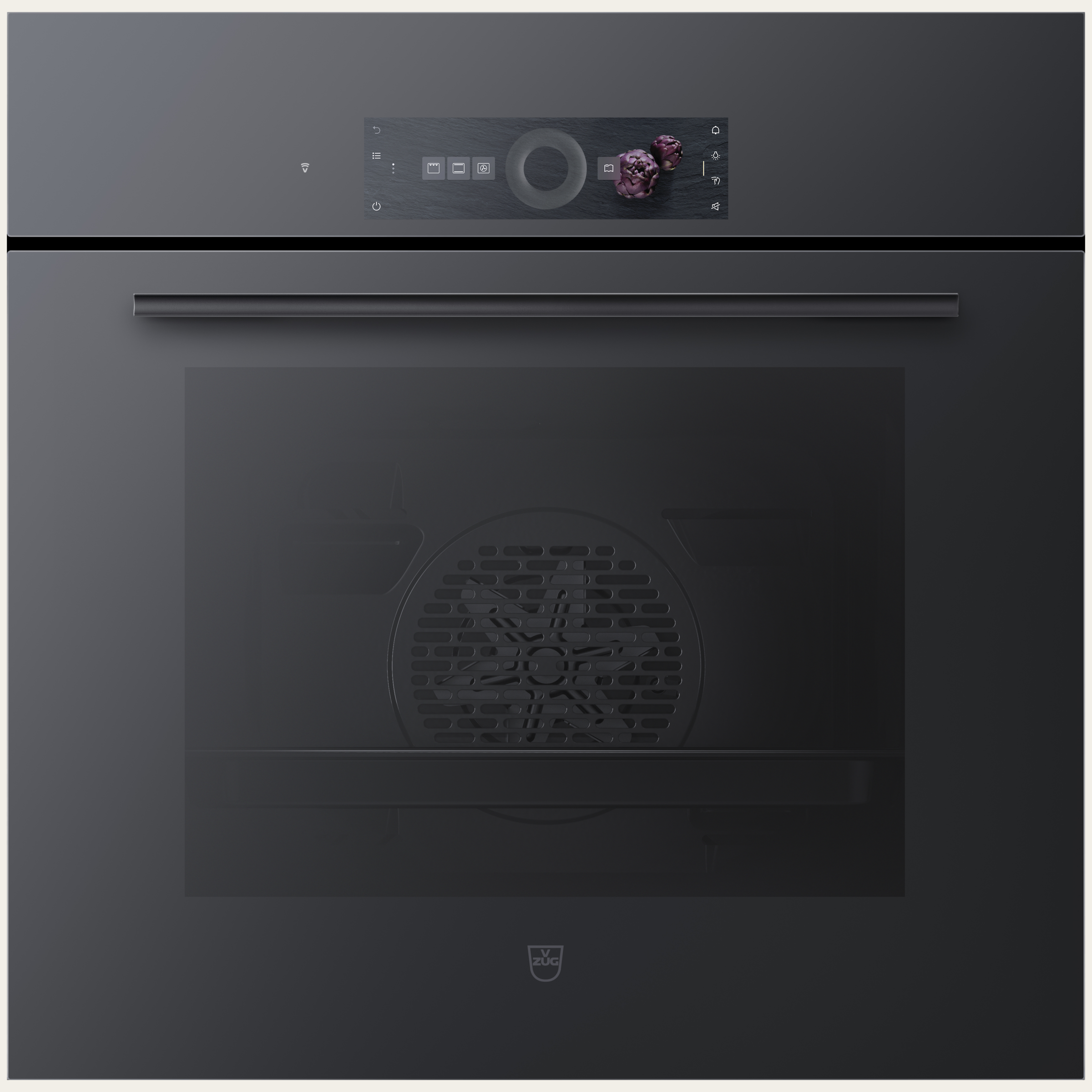 V-ZUG Forno Combair V2000 6U, Standard di larghezza: 60 cm, Norma per l'altezza: 60 cm, Vetro a specchio nero, Installazione nell’armadio inferiore, Touchscreen con CircleSlider, V-ZUG-Home