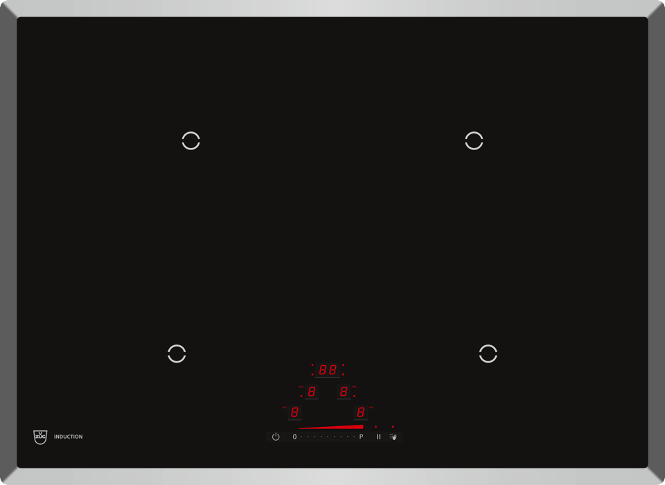 V-ZUG Piano di cottura Induzione GK47TIMXSC, cornice cromata Chrom, BlackDesign