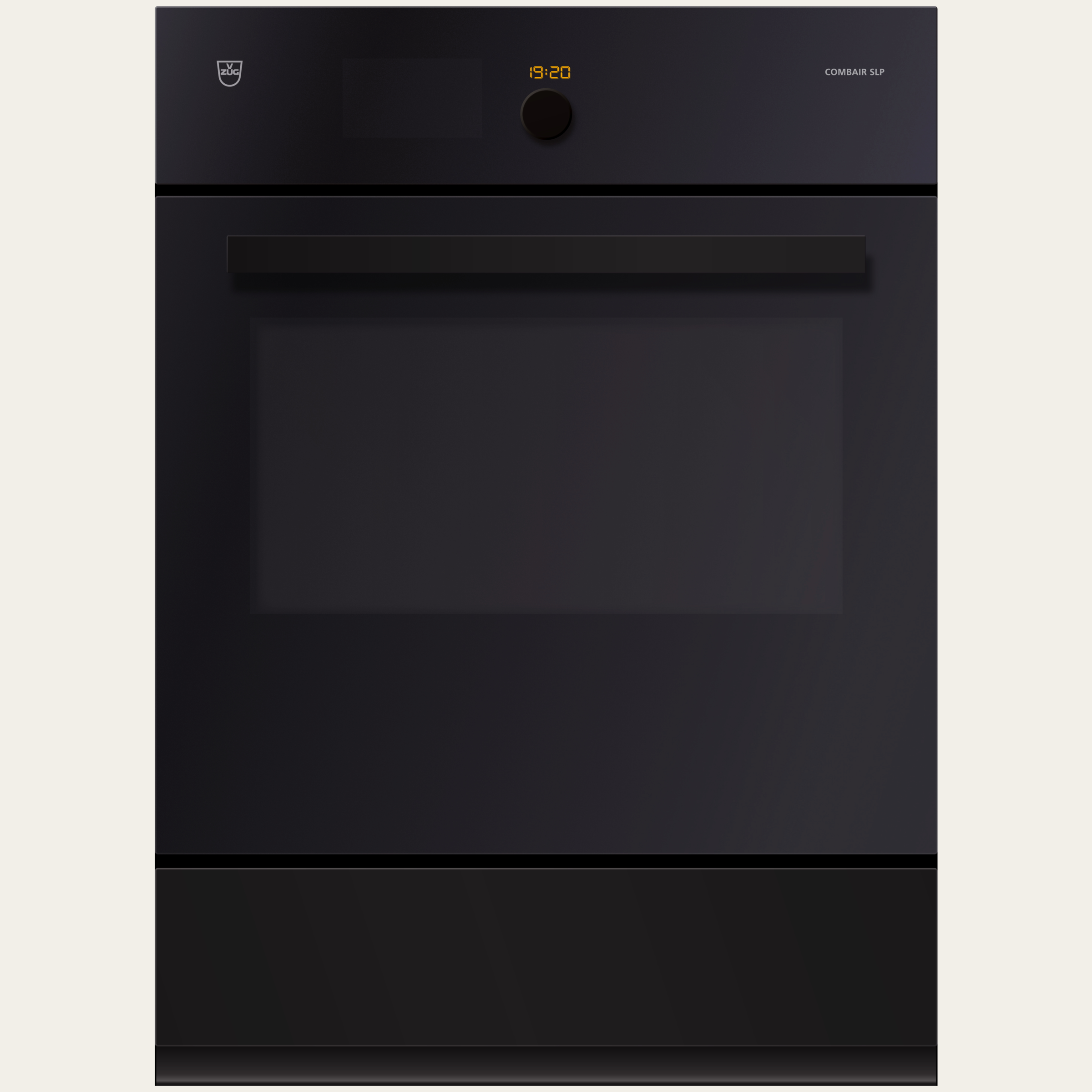 V-ZUG Backofen Combair SLP, Breitennorm: 55 cm, Höhennorm: 76.2 cm, Spiegelglas Schwarz, Griff: Designgriff Nero, TouchControl und Einstellknopf, V-ZUG-Home, Geräteschublade beheizbar, Pyrolytische Selbstreinigung