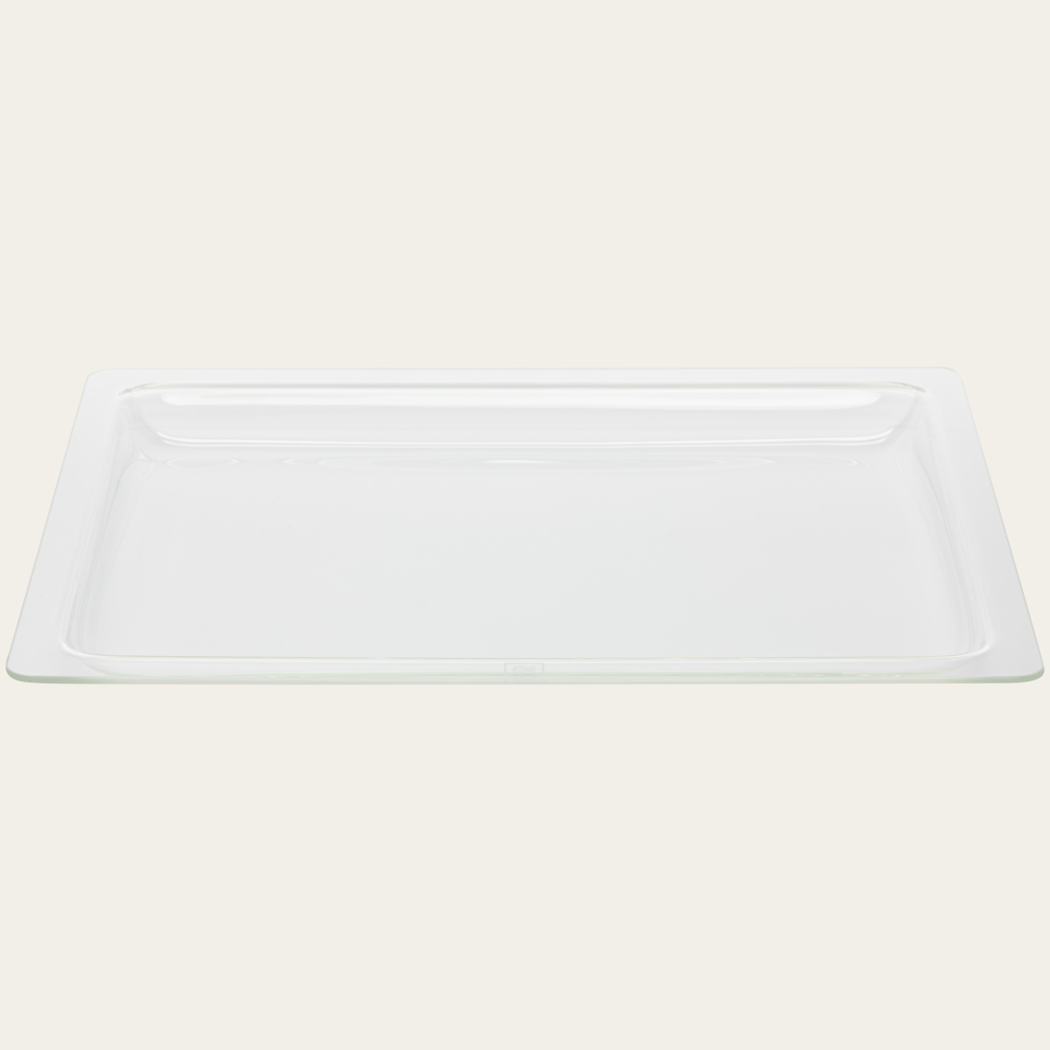 Plat en verre trempé, L × P × H: 430 × 370 × 27 mm