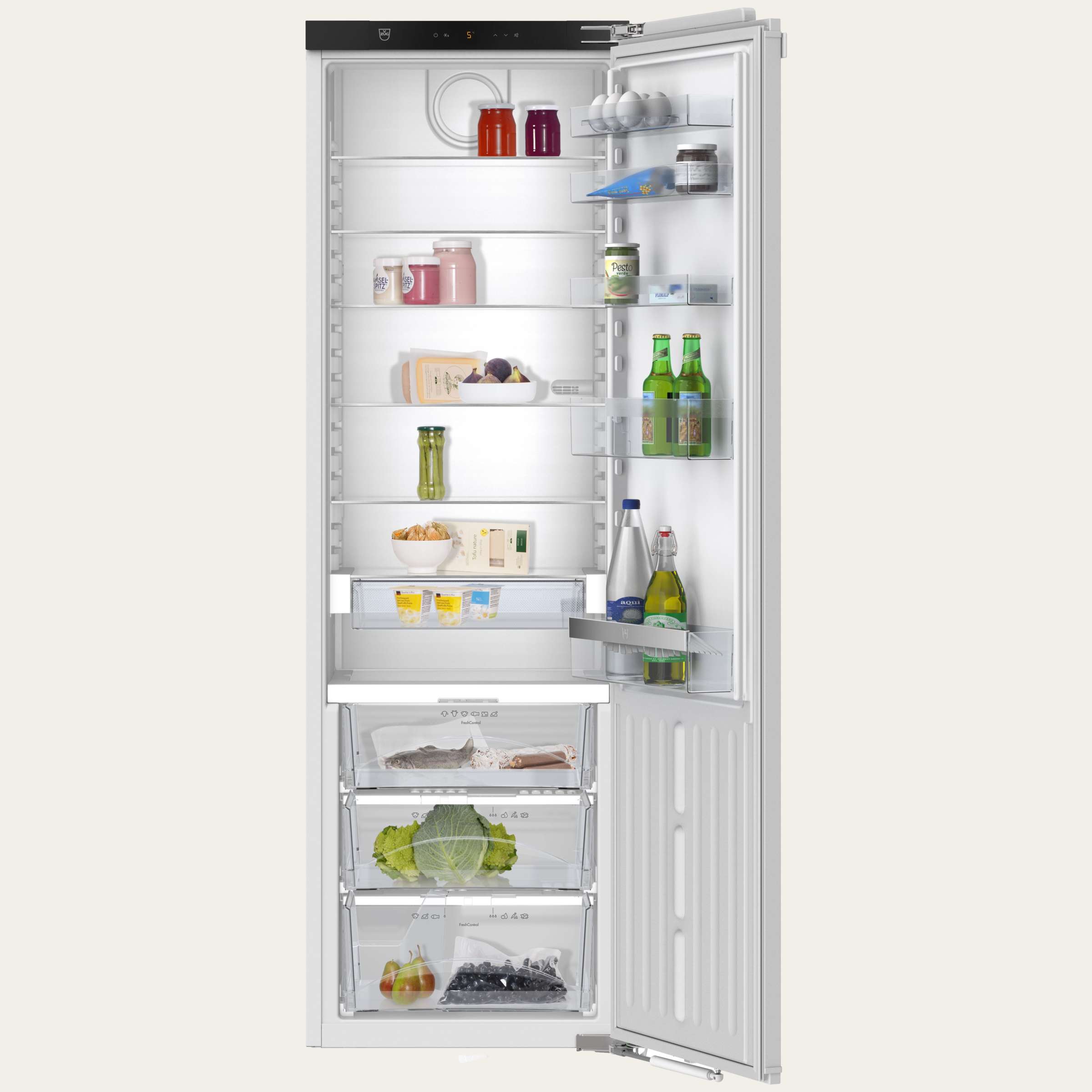 V-ZUG Frigorifero/congelatore Jumbo 60i, Standard dilarghezza: 60 cm, Norma per l'altezza: 177.8 cm, Totalmente integrabile, Battuta porta: A destra, Classe di efficienza energetica: A++, TouchControl, Zona FreshControl