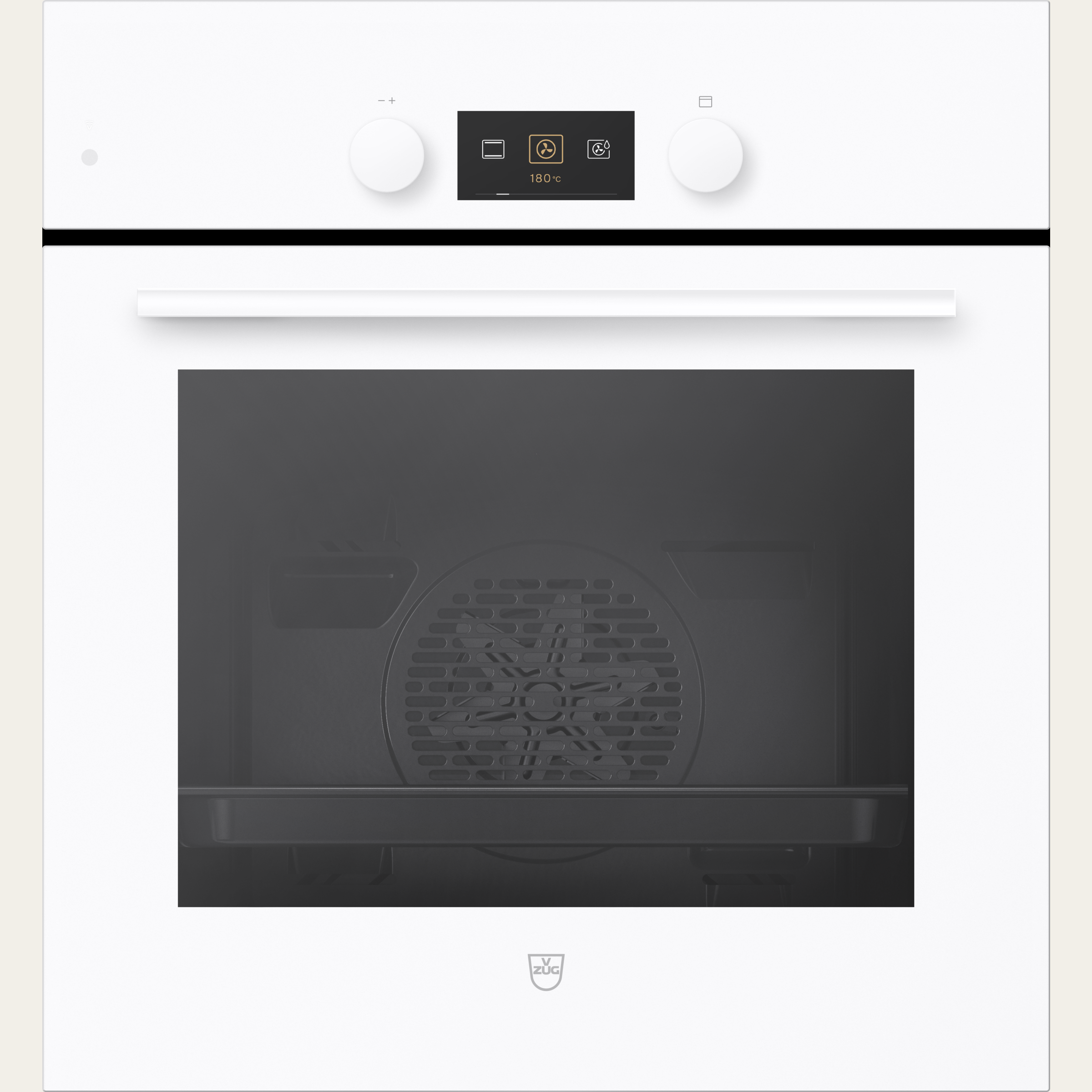 V-ZUG Backofen Combair V600 6UC, Breitennorm: 55 cm, Höhennorm: 60 cm, Glas Weiss, Weiss, Einbau in Unterschrank, Drehschalter, V-ZUG-Home, 400V