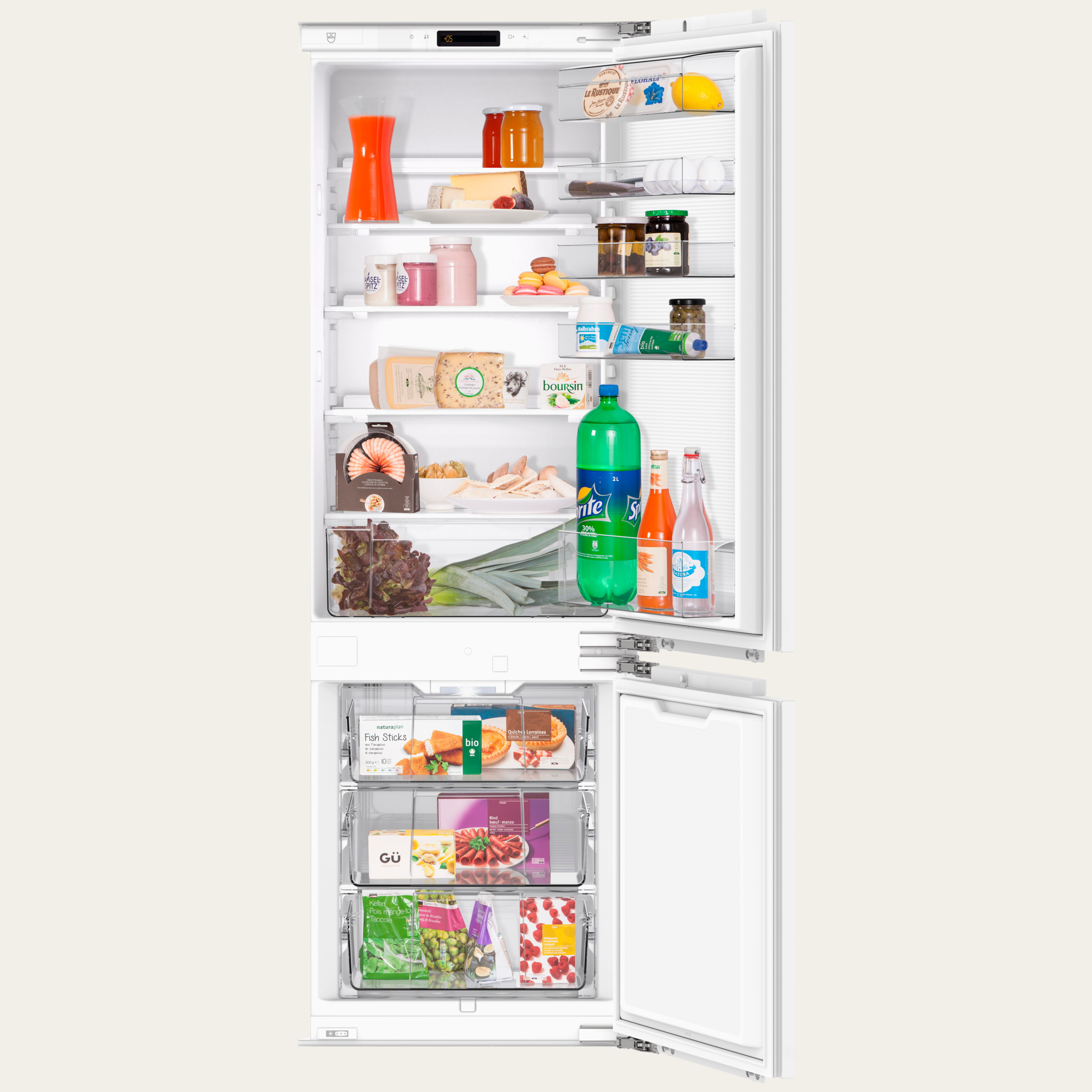 V-ZUG Kühl-/Gefriergerät, Classic eco, Breitennorm: 60 cm, Höhennorm: 165.1 cm, Vollintegrierbar, Türanschlag: links, TouchControl, Kellerfach, NoFrost, FreshControl-Zone