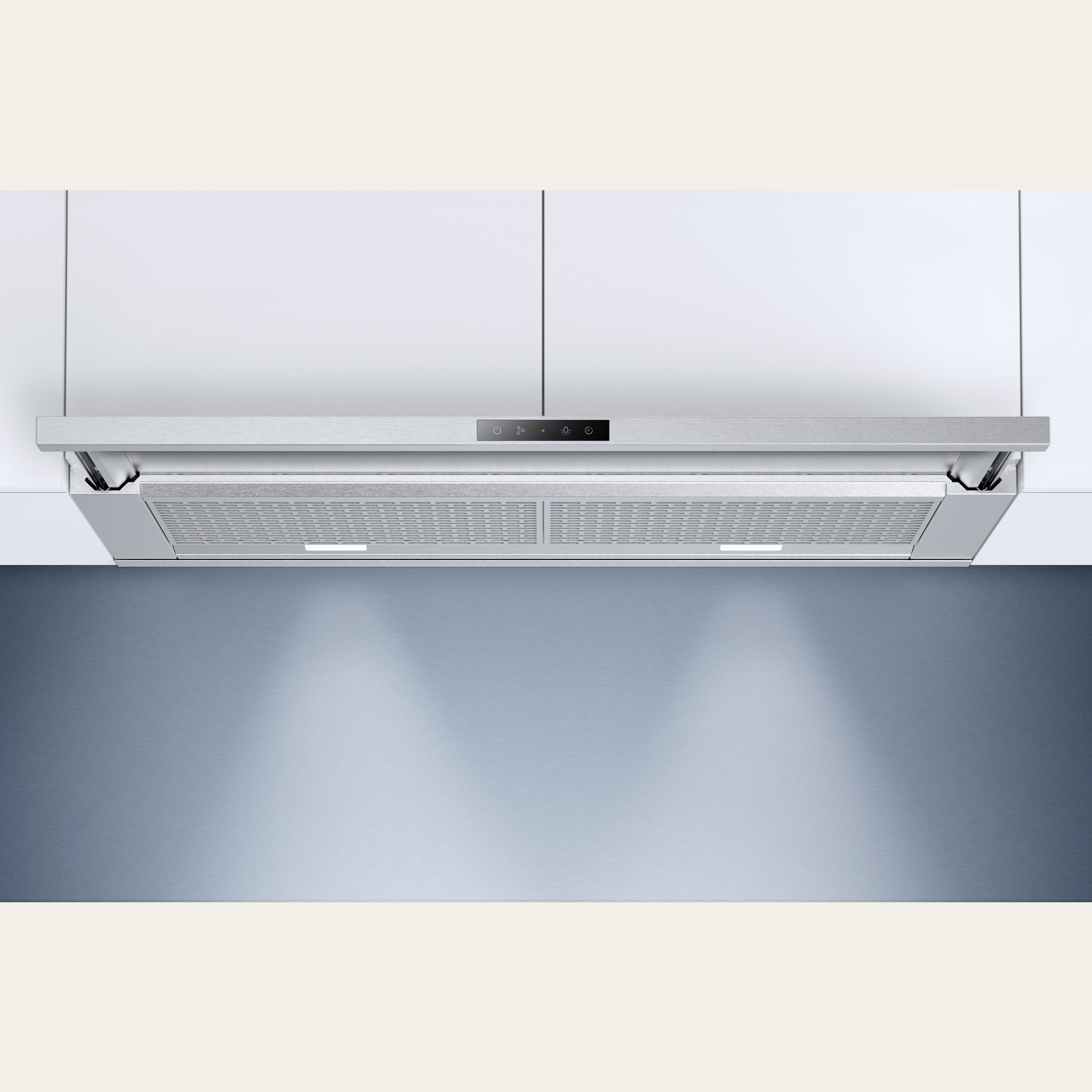 V-ZUG Range hood, AiroClearCabinet V6000, Standard width: 90.0 cm, ChromeClass, OptiLink, Energy efficiency rating: A+, Extracted air, TouchControl, integrated range hood, flat pullout