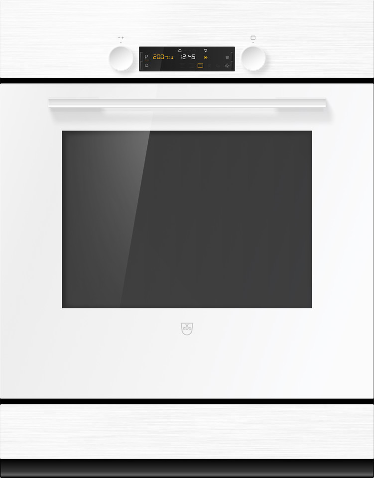 V-ZUG Forno Combair V600, Standard di larghezza: 60 cm, Norma per l'altezza: 76.2 cm, Bianco, Maniglia: bianco, Installazione nell’armadio inferiore, interruttore girevole, V-ZUG-Home, Cassetto riscaldabile dell'apparecchio