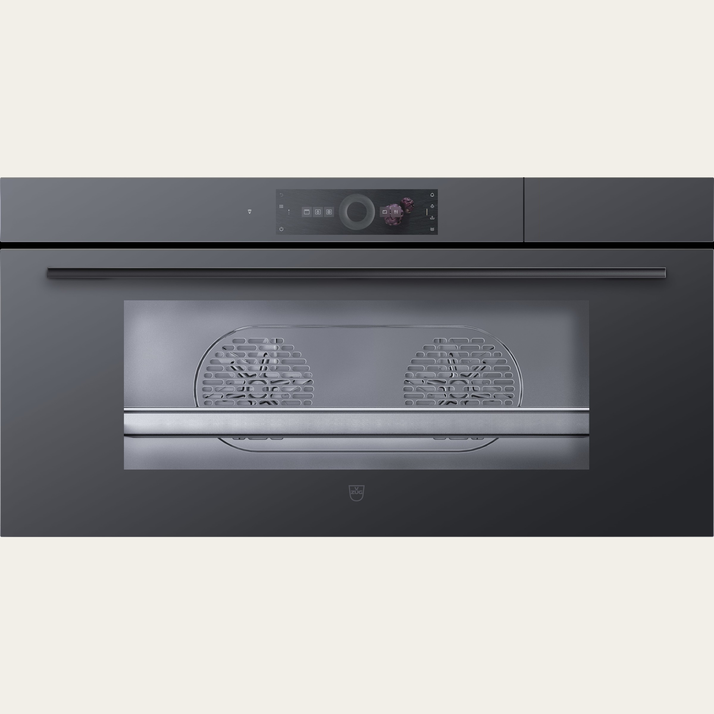 V-ZUG Steam cooker CombiSteamer V6000 45L Grand, Standard width: 90 cm, Standard height: 45 cm, Black mirror glass, Touchscreen with CircleSlider, V-ZUG-Home