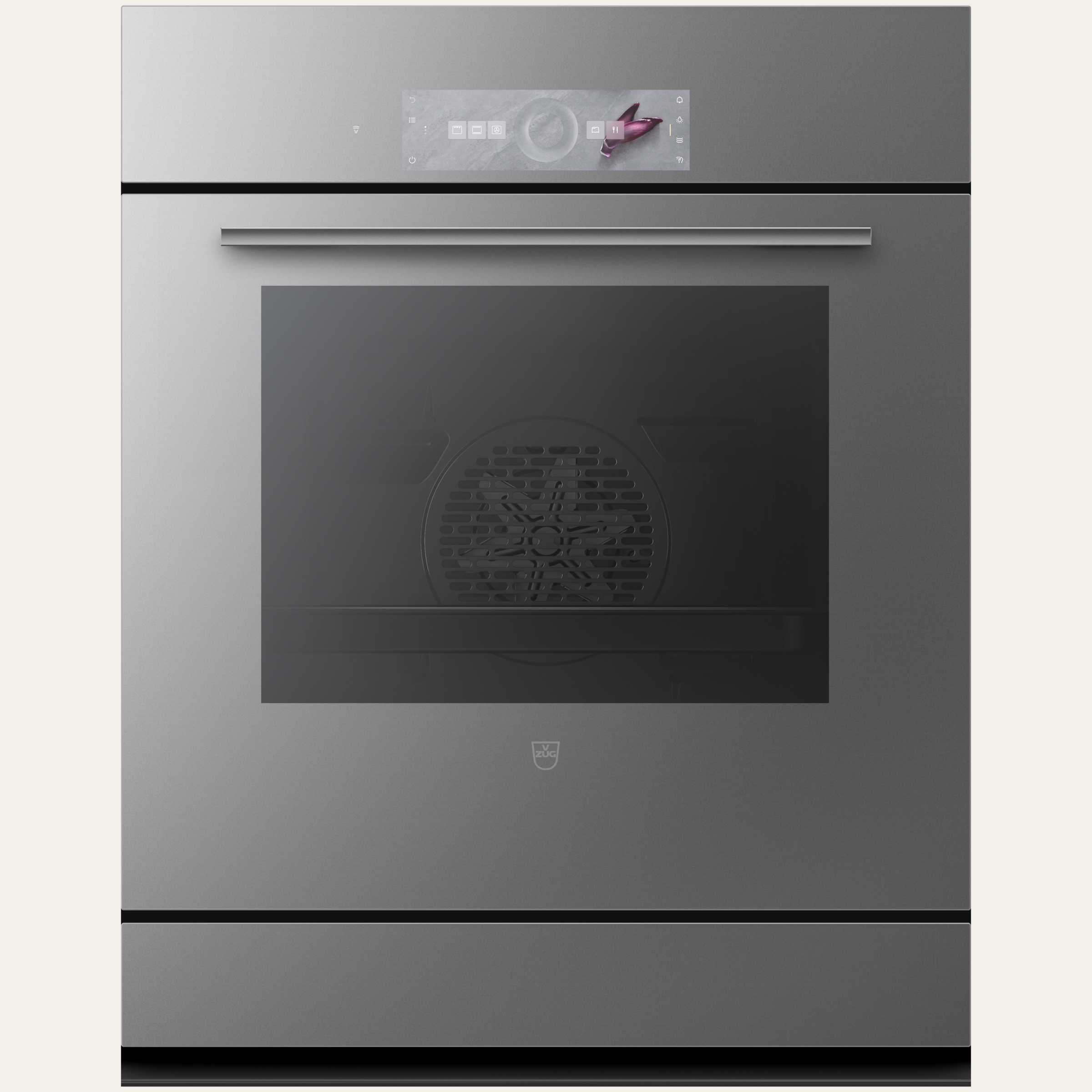 V-ZUG Oven Combair V6000 7U, Standard width: 60 cm, Standard height: 76.2 cm, Platinum mirror glass, Installation in floor unit, Touchscreen with CircleSlider, V-ZUG-Home, TopClean, Heatable appliance drawer