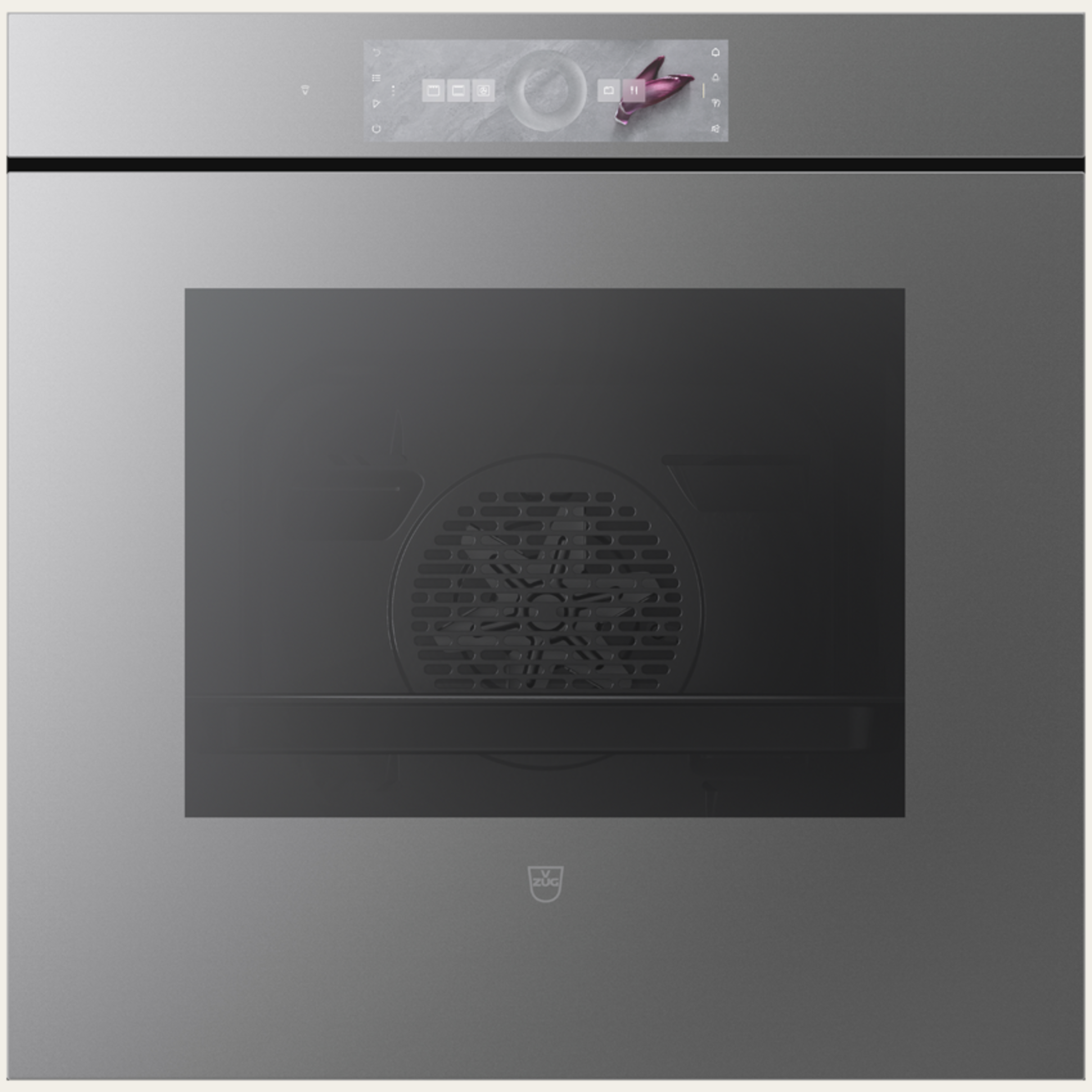 V-ZUG Backofen Combair V6000 60, Breitennorm: 60 cm,Höhennorm: 60 cm, Spiegelglas Platinum, Griff: Grifflos, Touchscreen mit CircleSlider, V-ZUG-Home, TopClean