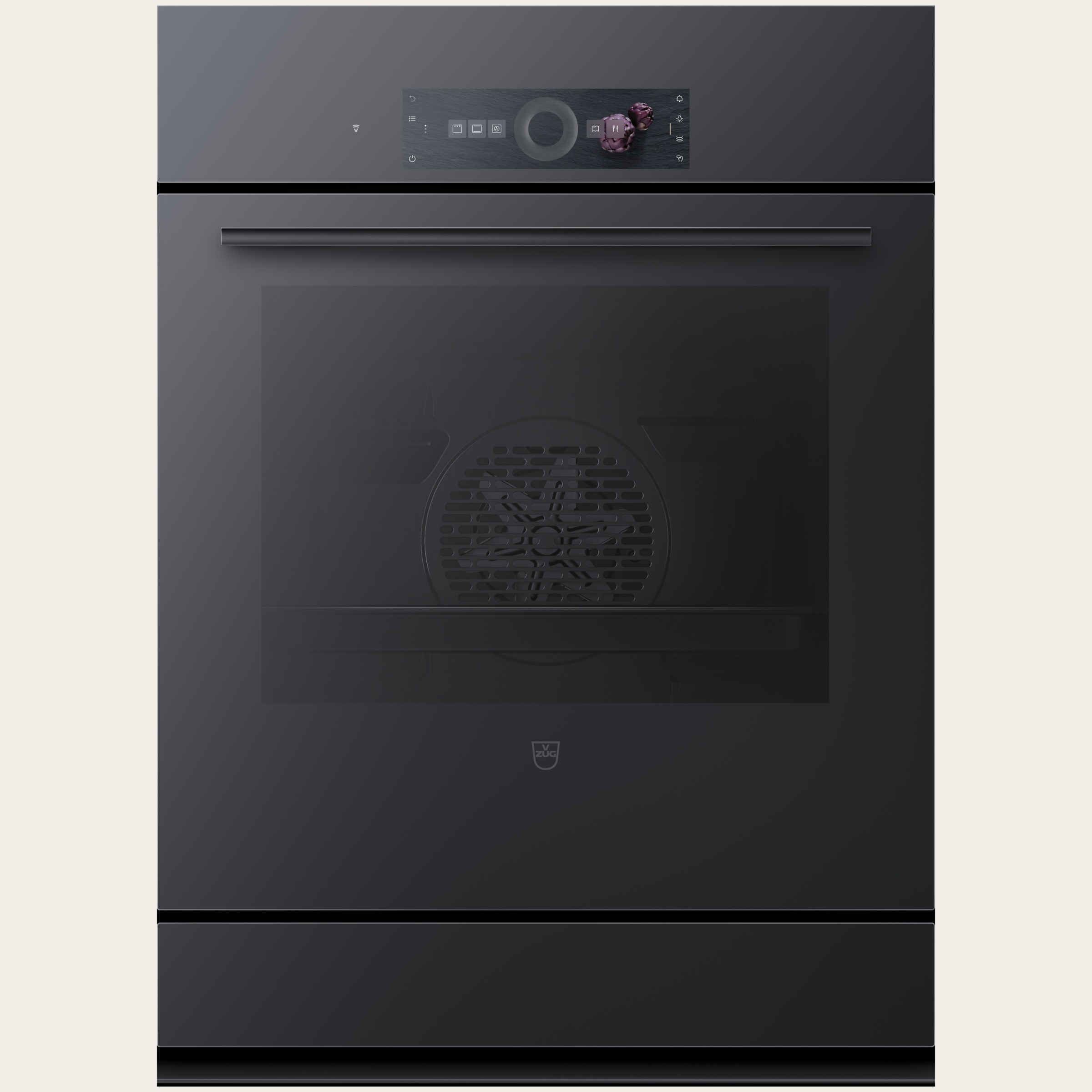V-ZUG Four Combair V4000 7UC, Norme largeur: 55 cm, Norme de hauteur: 76.2 cm, Miroir noir, Encastrement dans le meuble inférieur, Écran tactile avec CircleSlider, V-ZUG-Home, TopClean, Tiroir chauffant de l’appareil