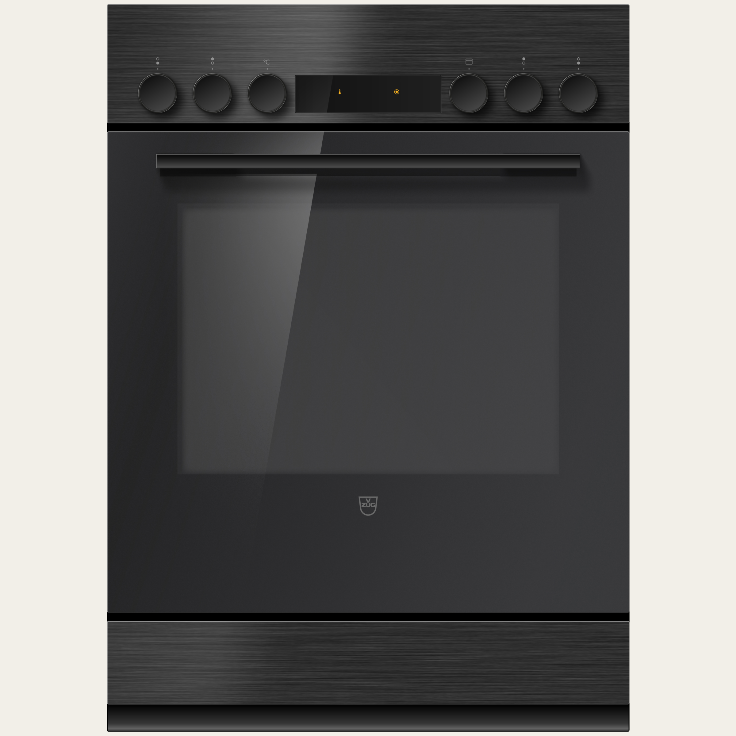V-ZUG Cuisinière Combair V200 7UHC, Norme largeur: 55 cm, Norme de hauteur: 76.2 cm, Nero, Poignée: Nero, Commutateur rotatif, Tiroir àustensiles, Nombre de zones de cuisson pouvant être commandées: 4, modèle230V