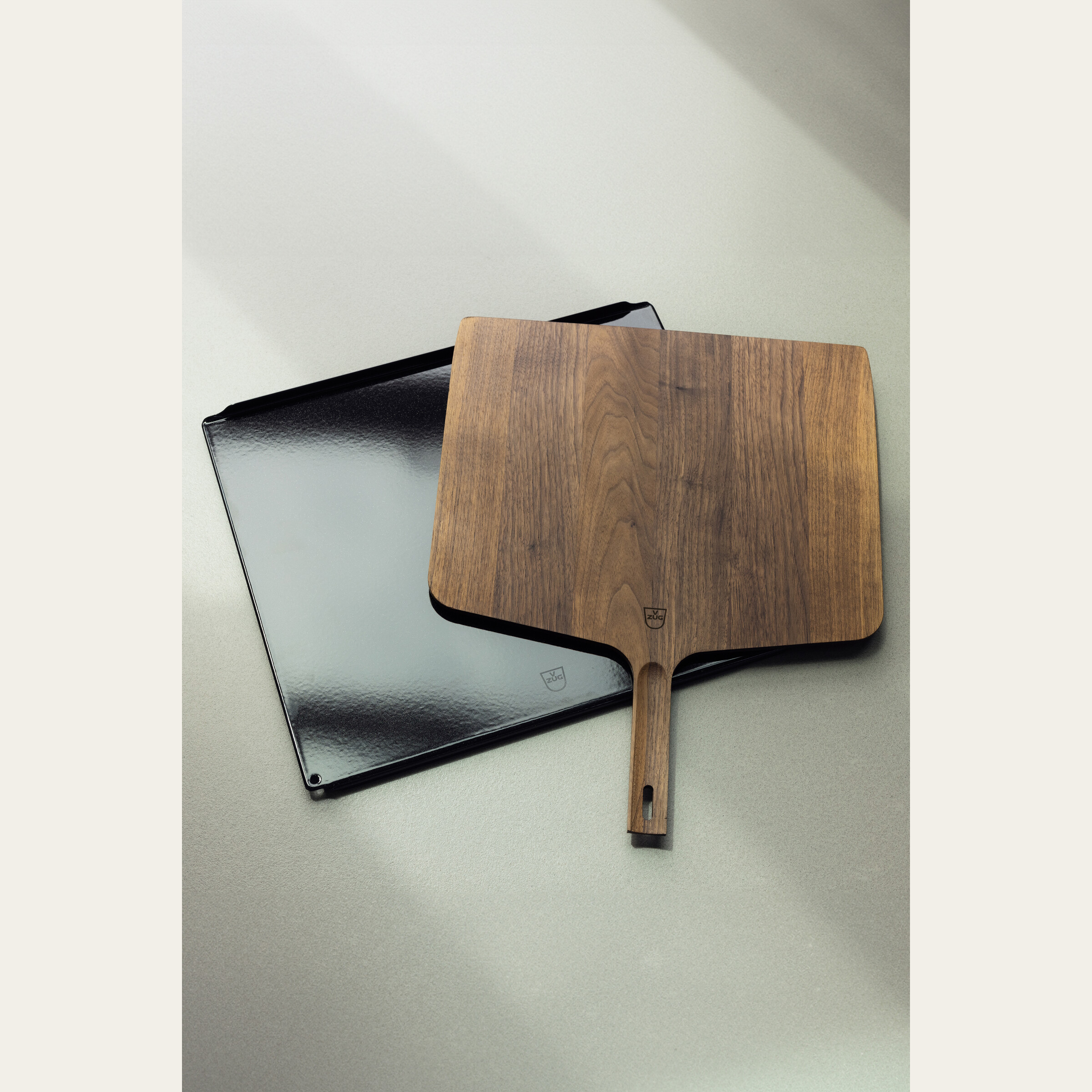 Set à pizza (avec pelle en bois de noyer)