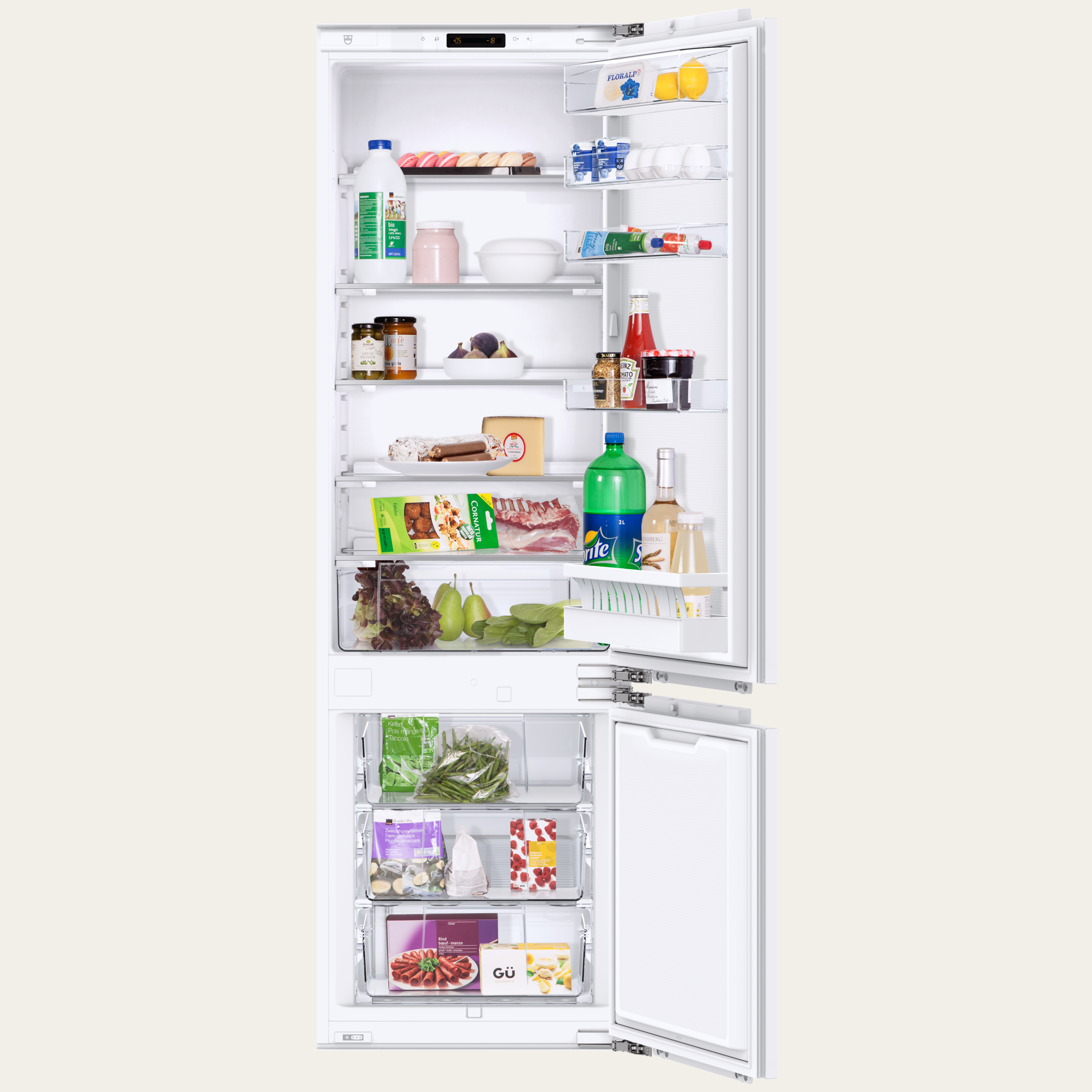 V-ZUG Kühl-/Gefriergerät, Prestige eco, Breitennorm: 60 cm, Höhennorm: 177.8 cm, Vollintegrierbar, Türanschlag: links, TouchControl, Kellerfach, NoFrost, FreshControl-Zone
